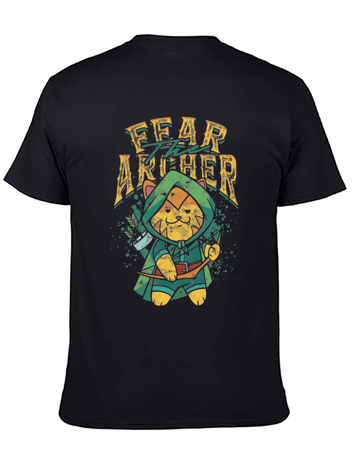 Fear the Archer T-Shirt: Cat Robin Hood Design