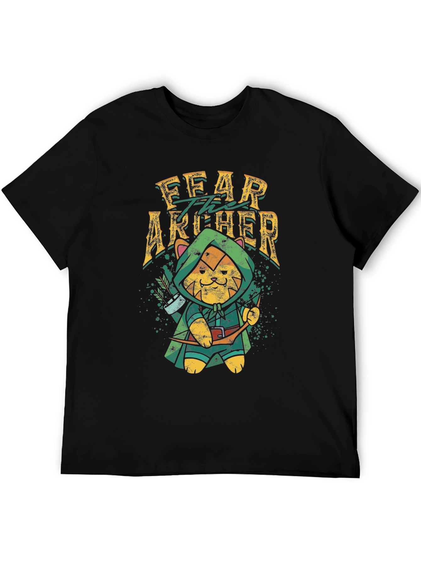Fear the Archer T-Shirt: Cat Robin Hood Design