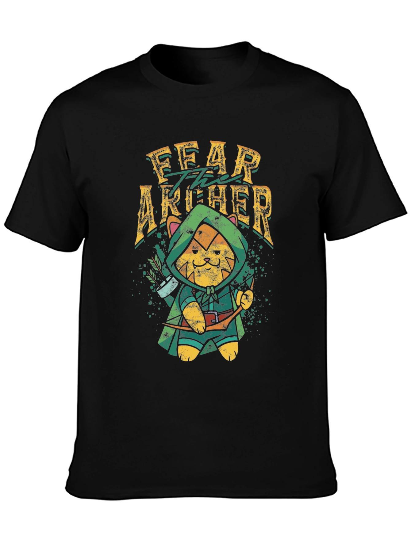 Fear the Archer T-Shirt: Cat Robin Hood Design