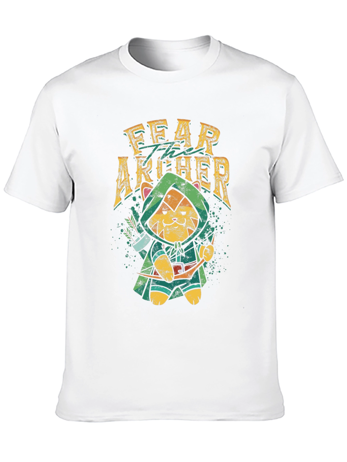Fear the Archer T-Shirt: Cat Robin Hood Design
