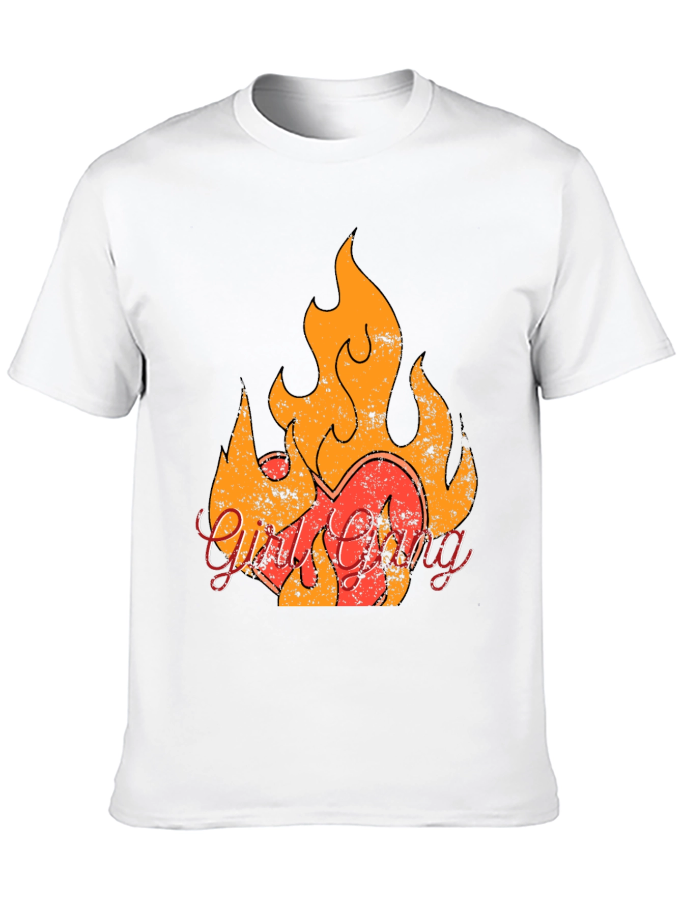 Girl Gang Flame Graphic Tee - Retro Style
