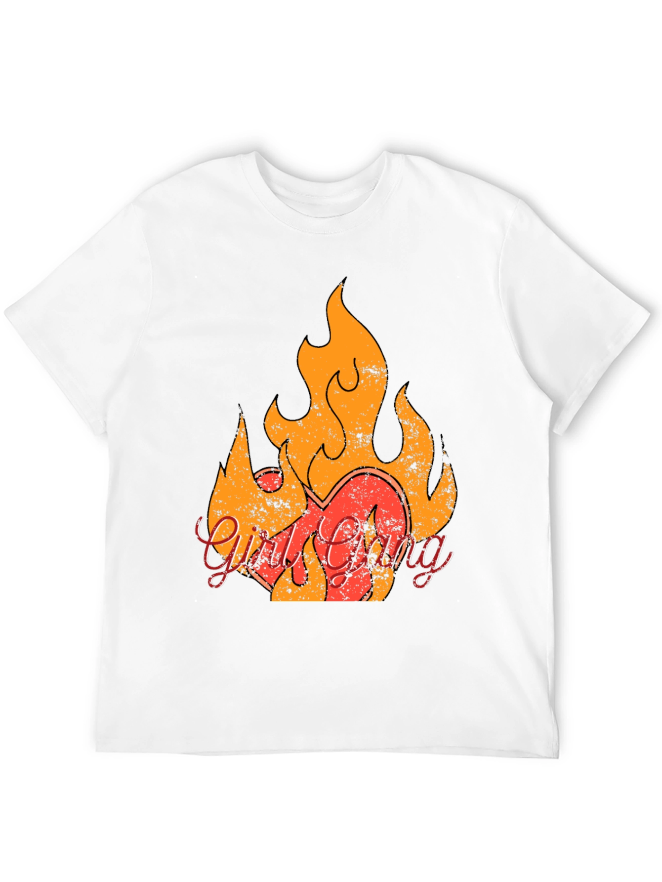 Girl Gang Flame Graphic Tee - Retro Style