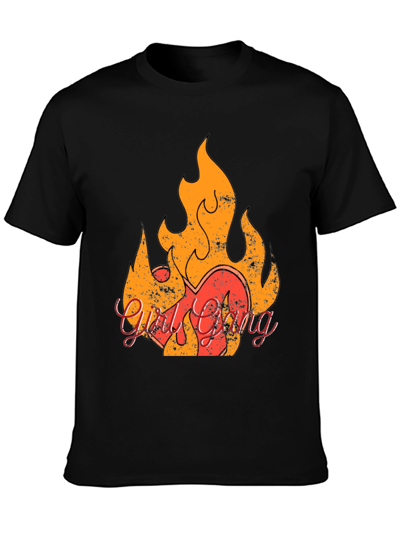 Girl Gang Flame Graphic Tee - Retro Style