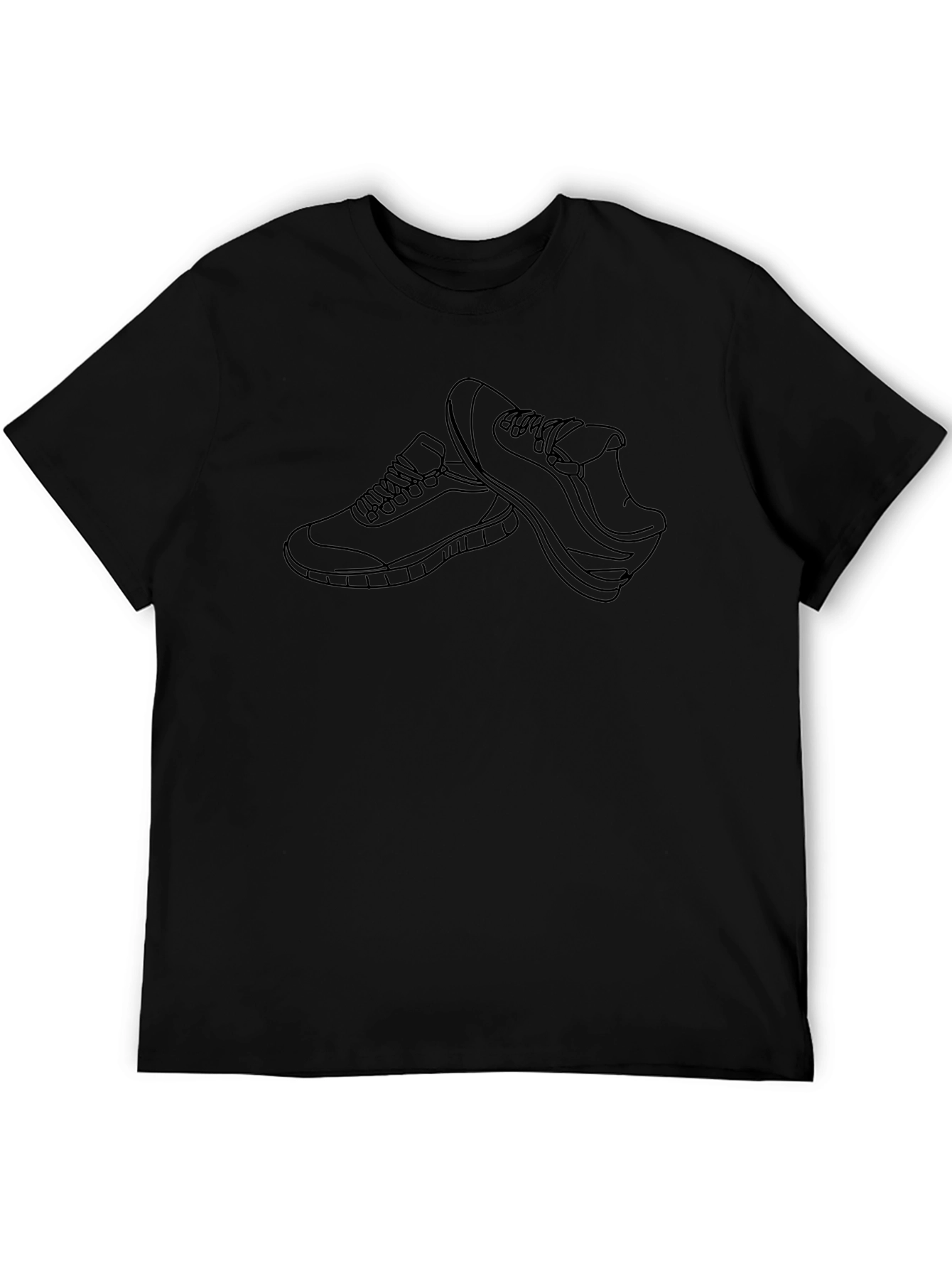 Mens Black T-Shirt with Sneaker Graphic