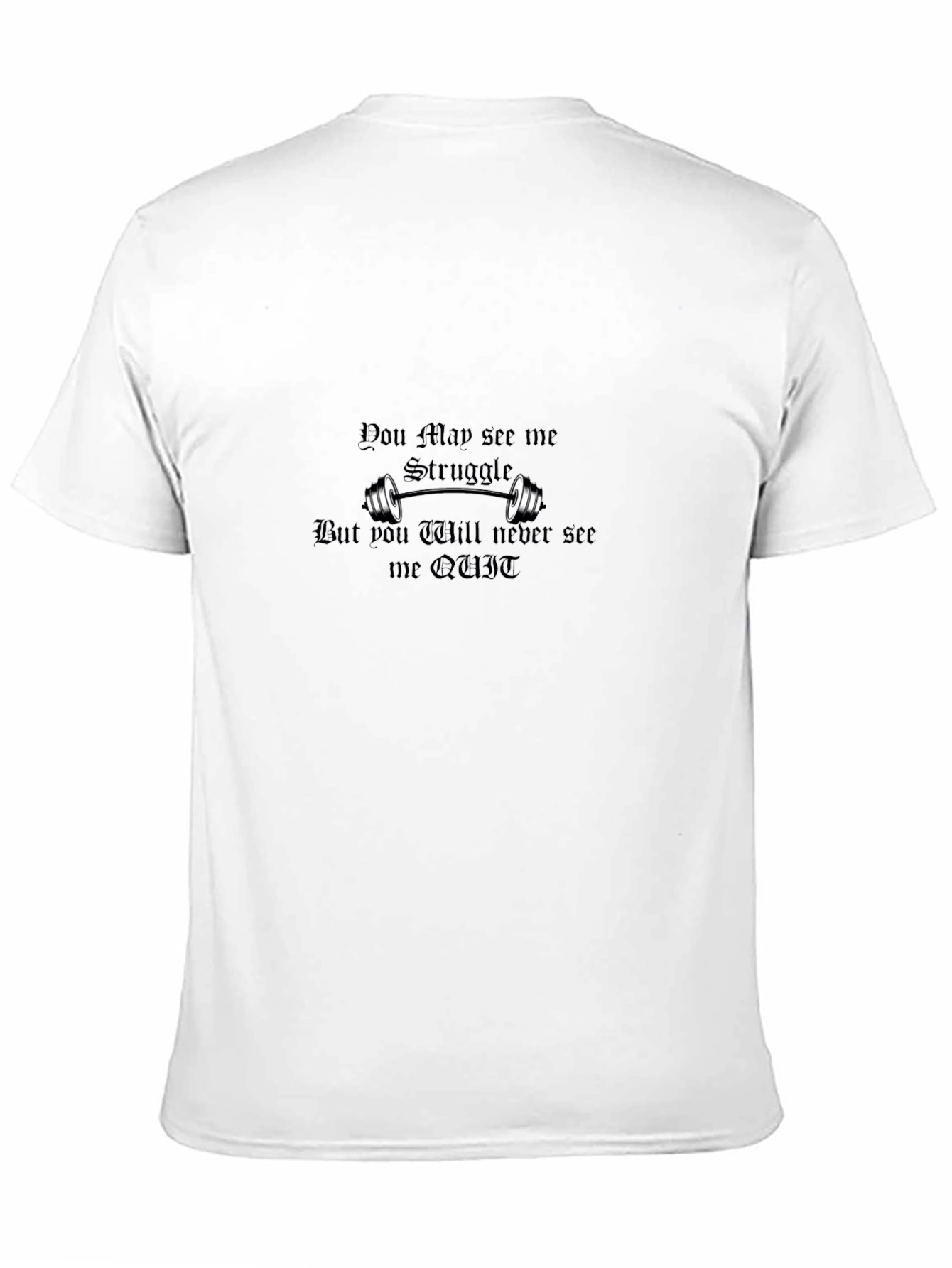 Motivational Gym T-Shirt - Never Quit Black Tee