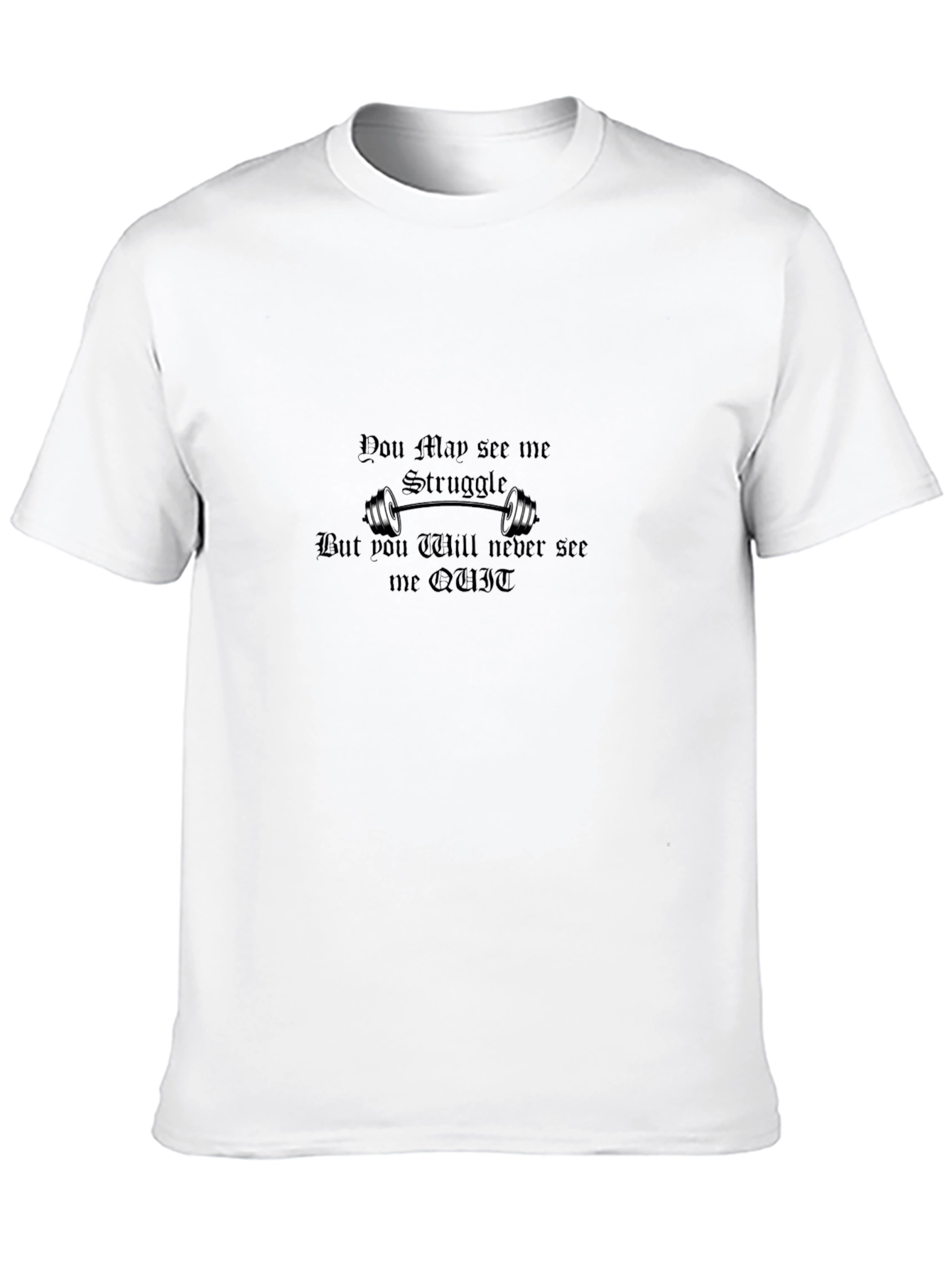 Motivational Gym T-Shirt - Never Quit Black Tee