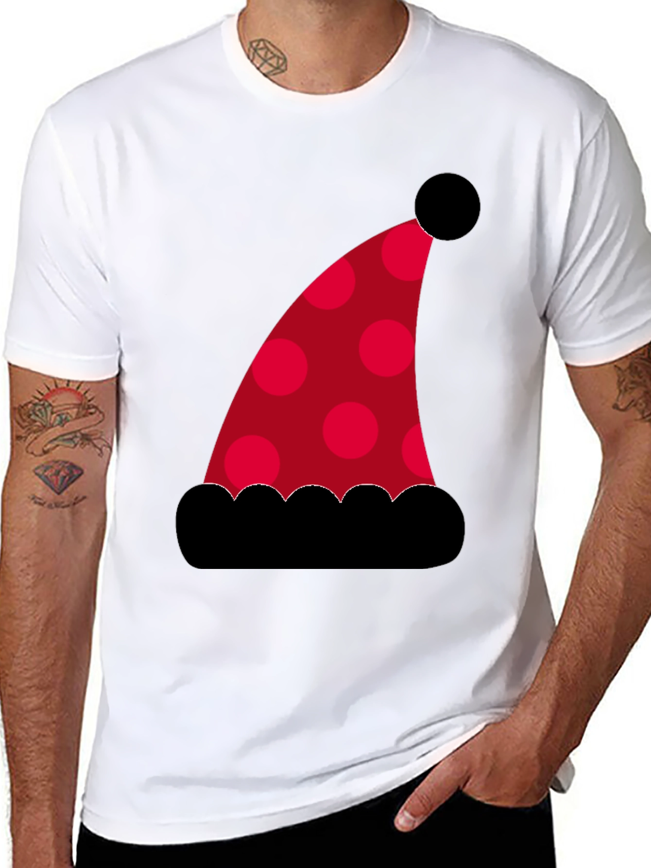 Festive Santa Hat Graphic Tee
