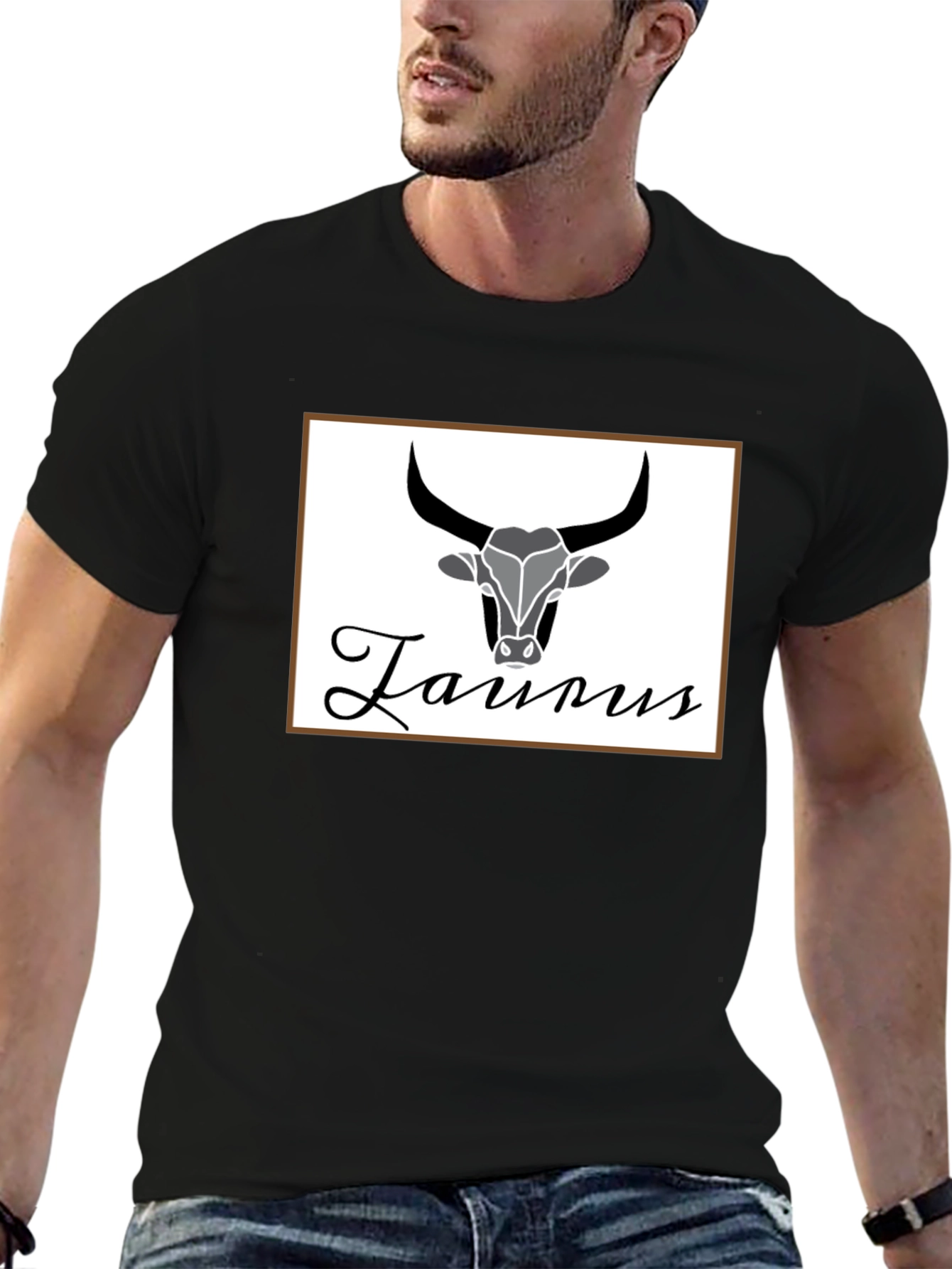 Taurus Zodiac Sign Black T-Shirt