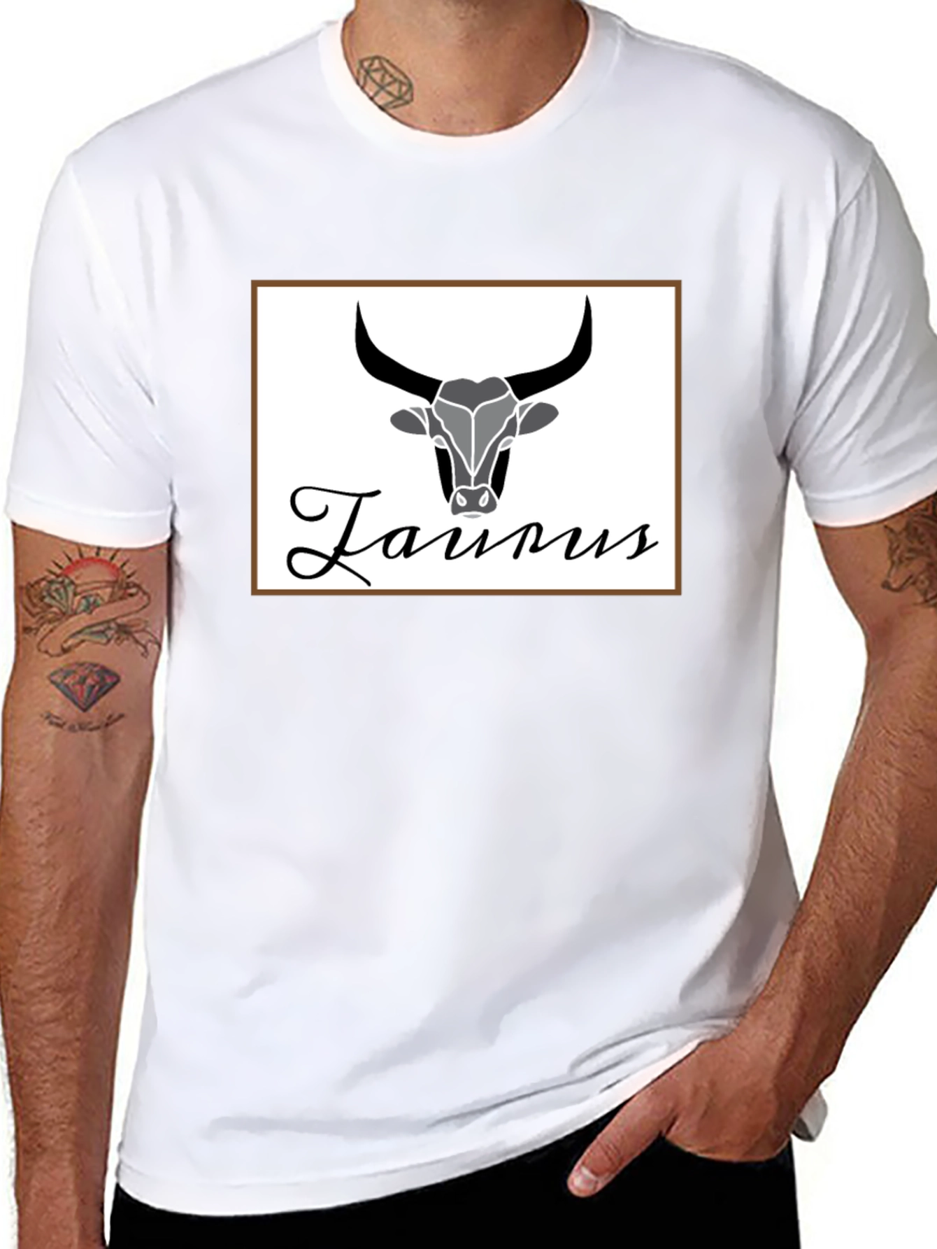 Taurus Zodiac Sign Black T-Shirt