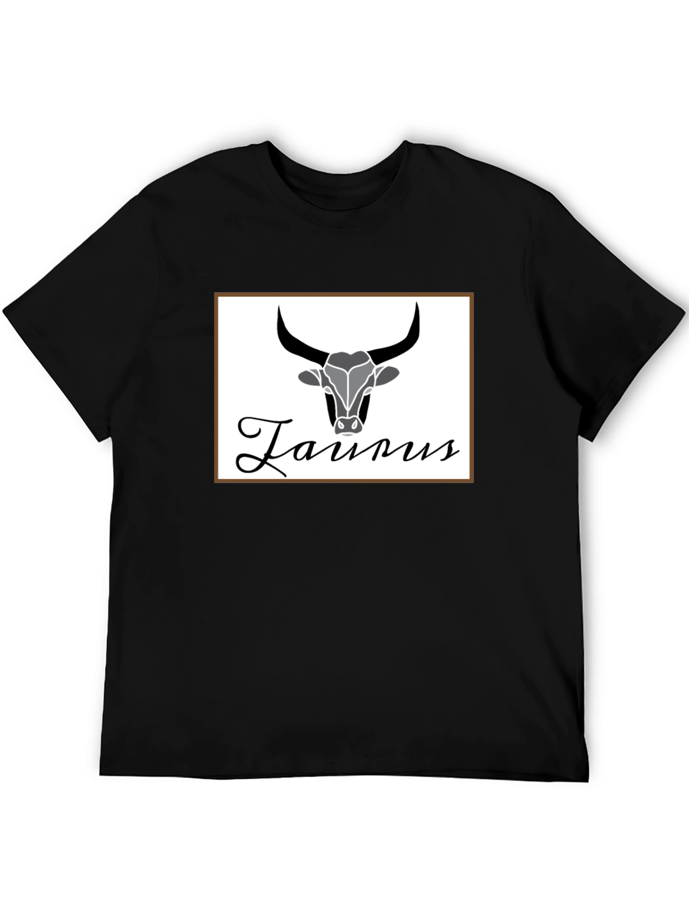 Taurus Zodiac Sign Black T-Shirt