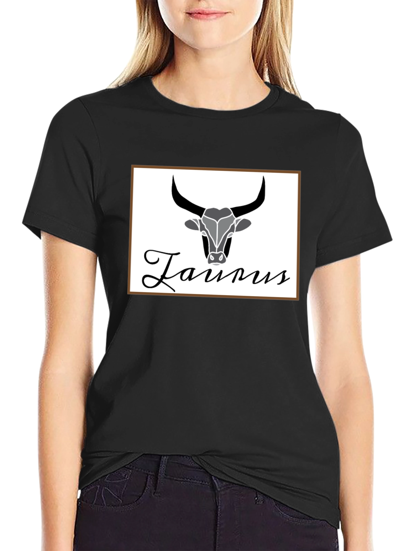 Taurus Zodiac Sign Black T-Shirt