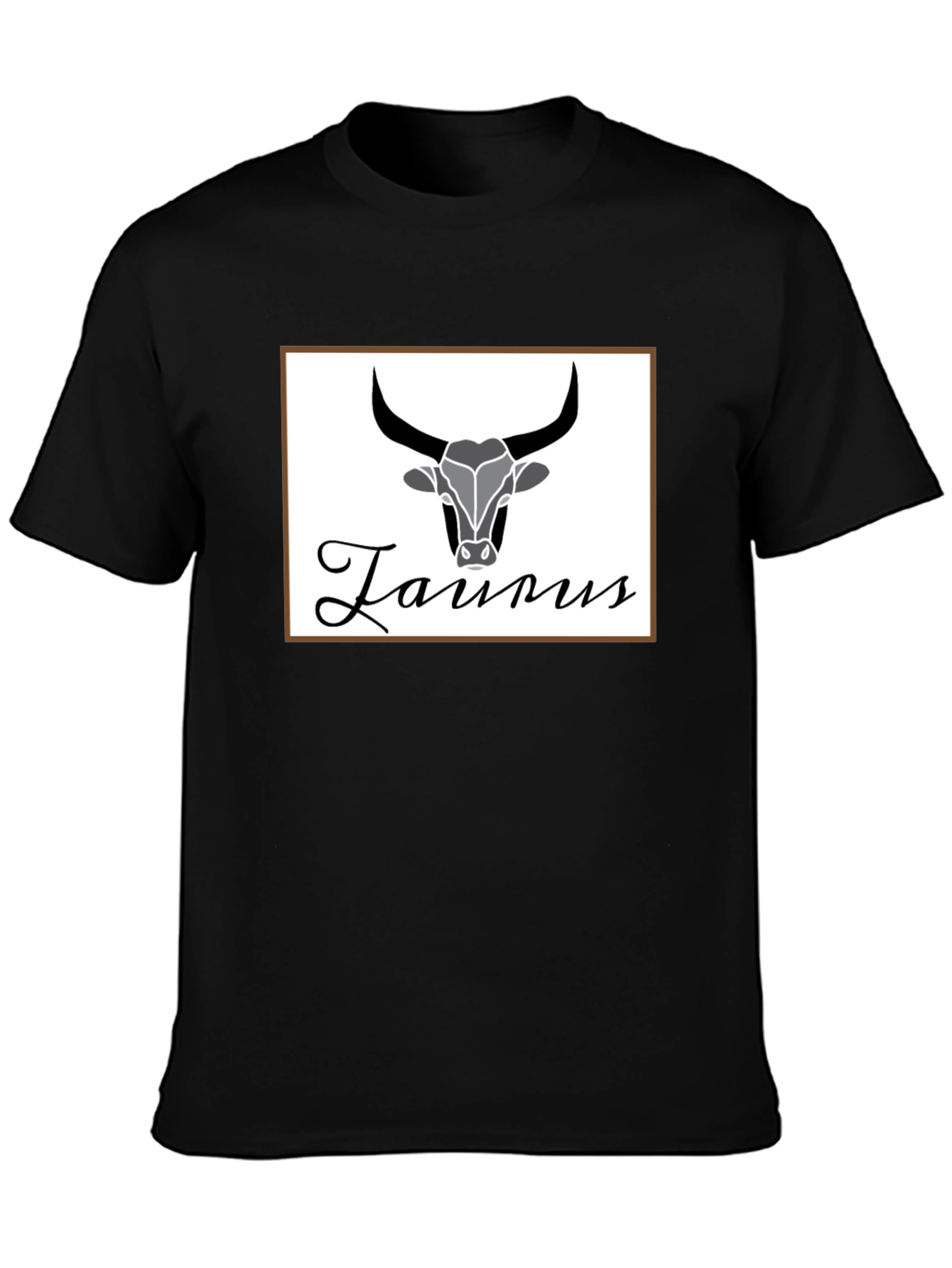Taurus Zodiac Sign Black T-Shirt