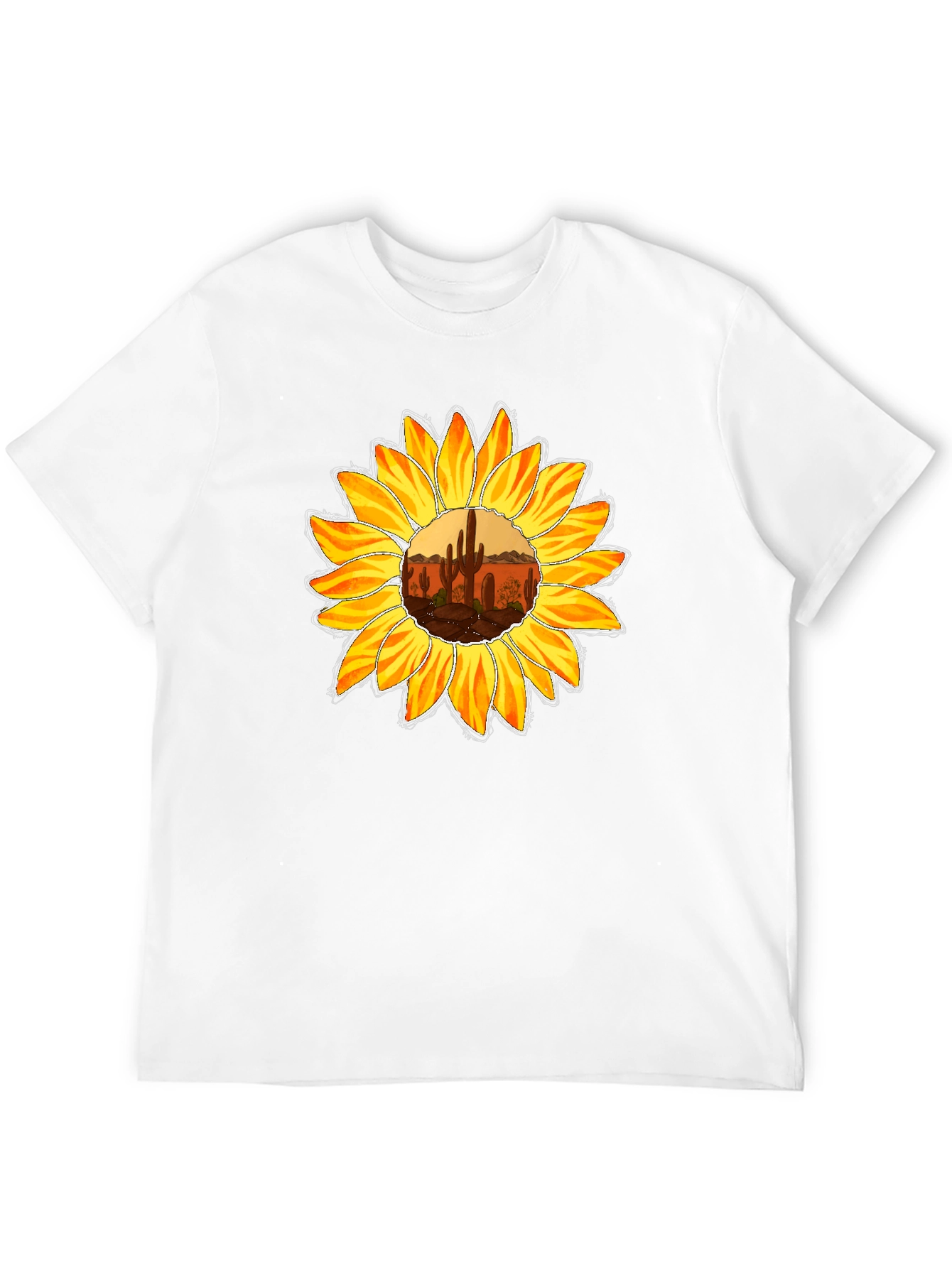 Sunflower Desert Graphic Tee - Unisex Black T-Shirt
