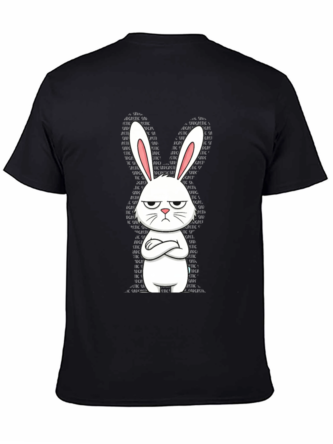 Sarcastic Bunny Graphic Tee - Unisex Black T-Shirt