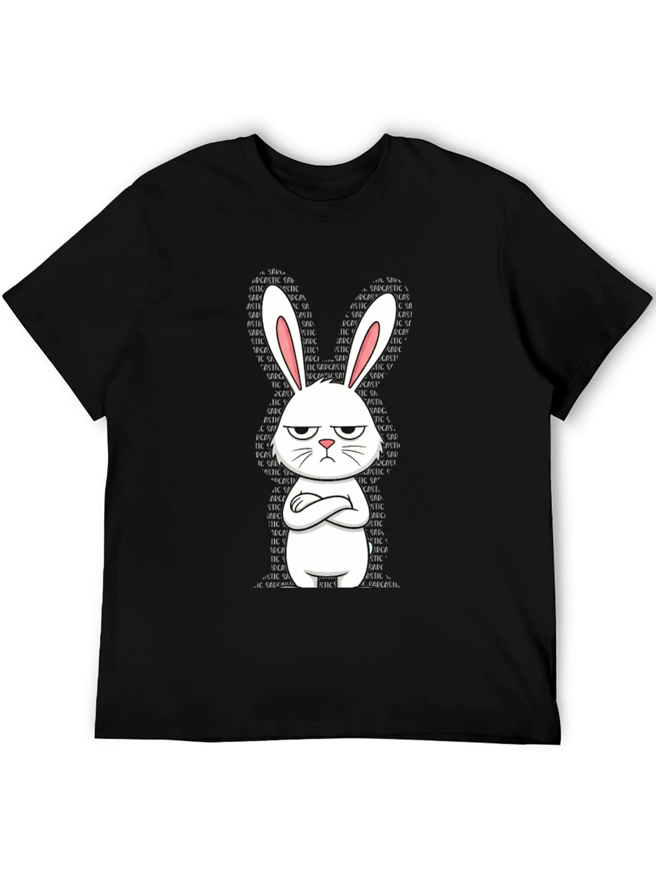 Sarcastic Bunny Graphic Tee - Unisex Black T-Shirt