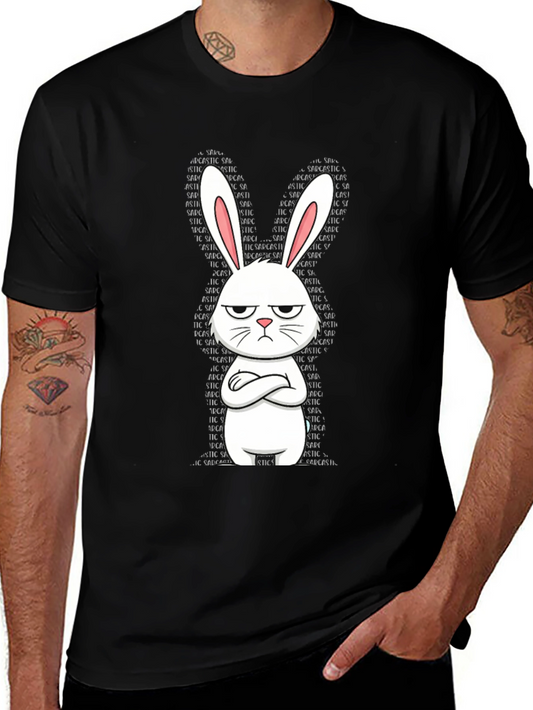 Sarcastic Bunny Graphic Tee - Unisex Black T-Shirt