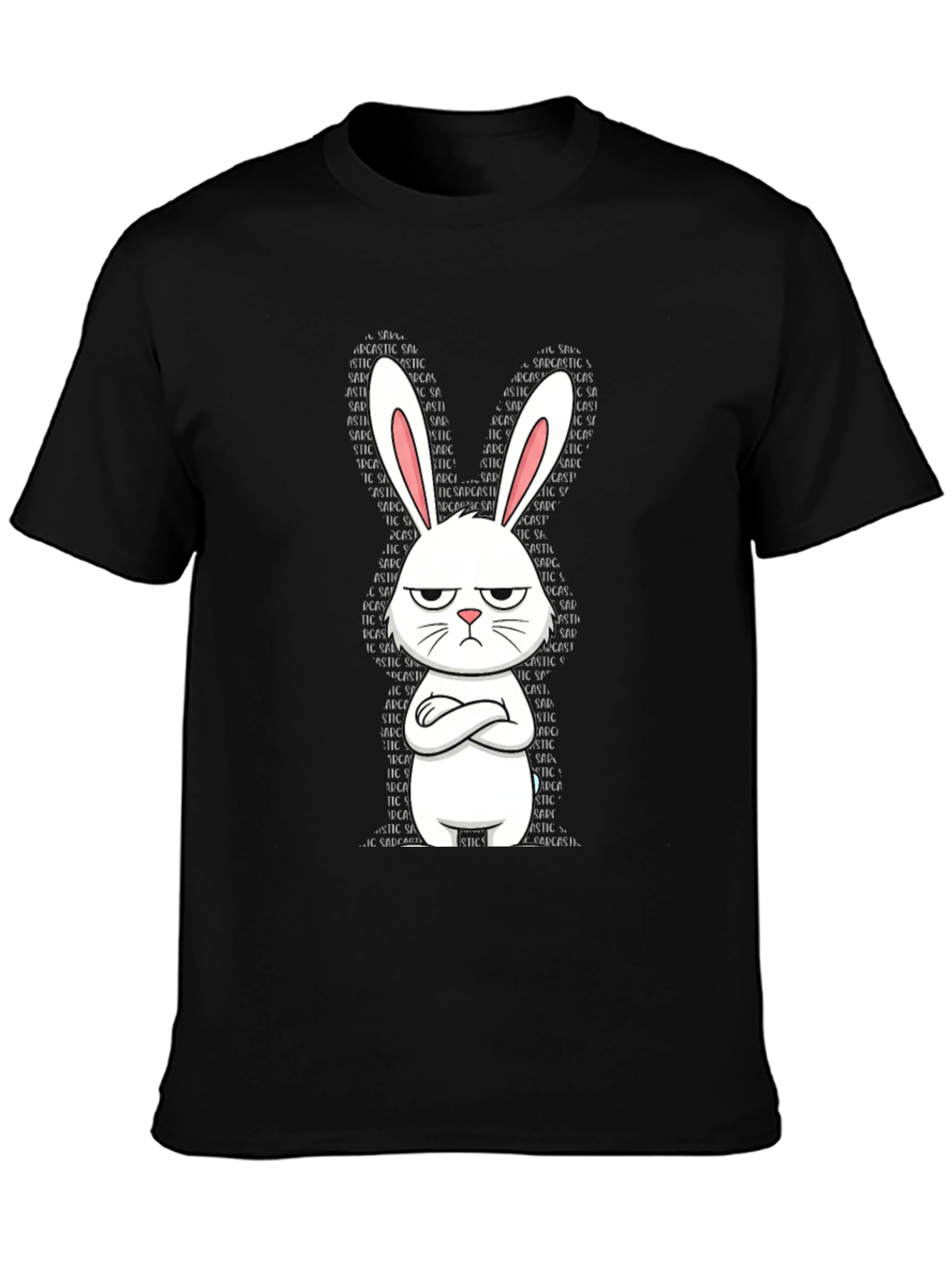 Sarcastic Bunny Graphic Tee - Unisex Black T-Shirt