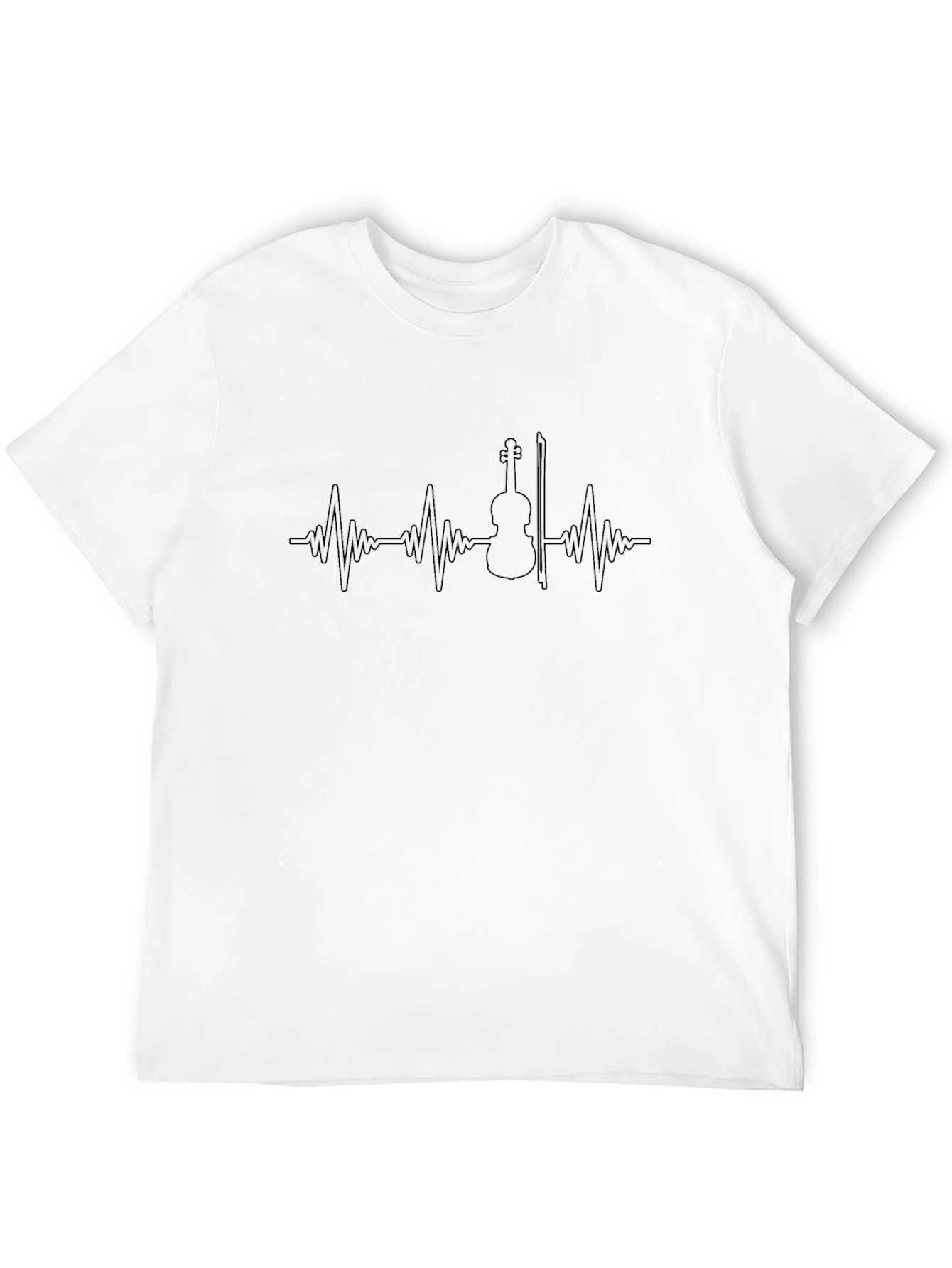 Violin Heartbeat Graphic Tee - Musicians Black T-Shirt