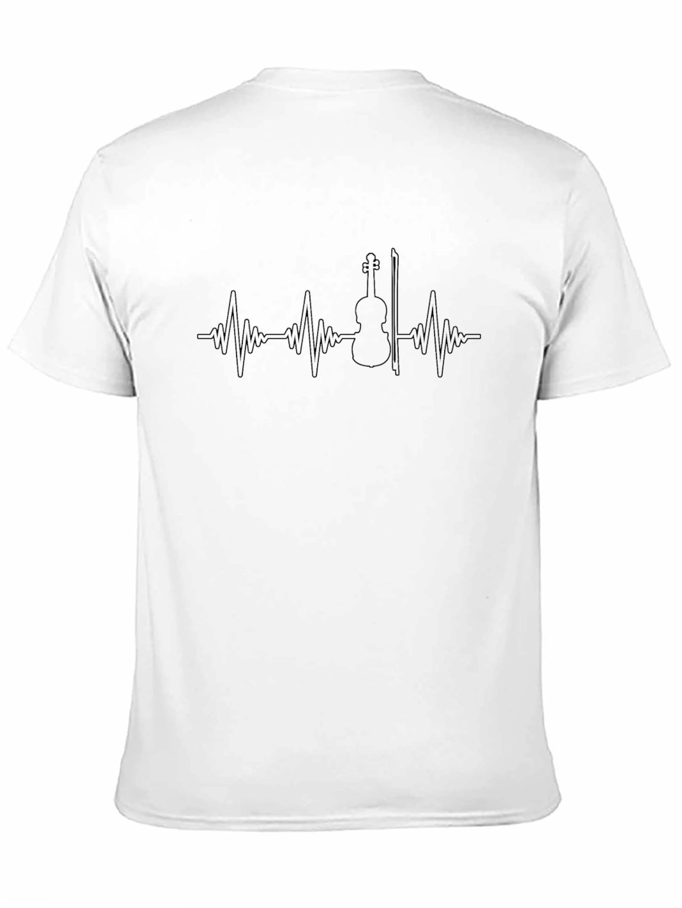 Violin Heartbeat Graphic Tee - Musicians Black T-Shirt