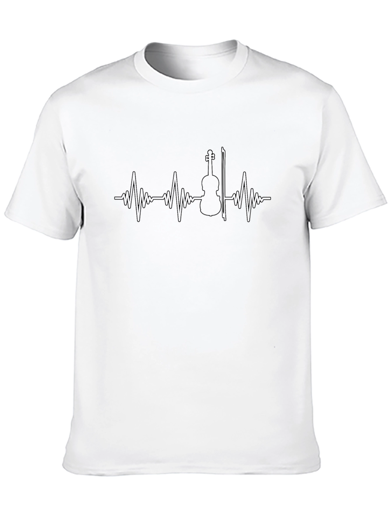 Violin Heartbeat Graphic Tee - Musicians Black T-Shirt