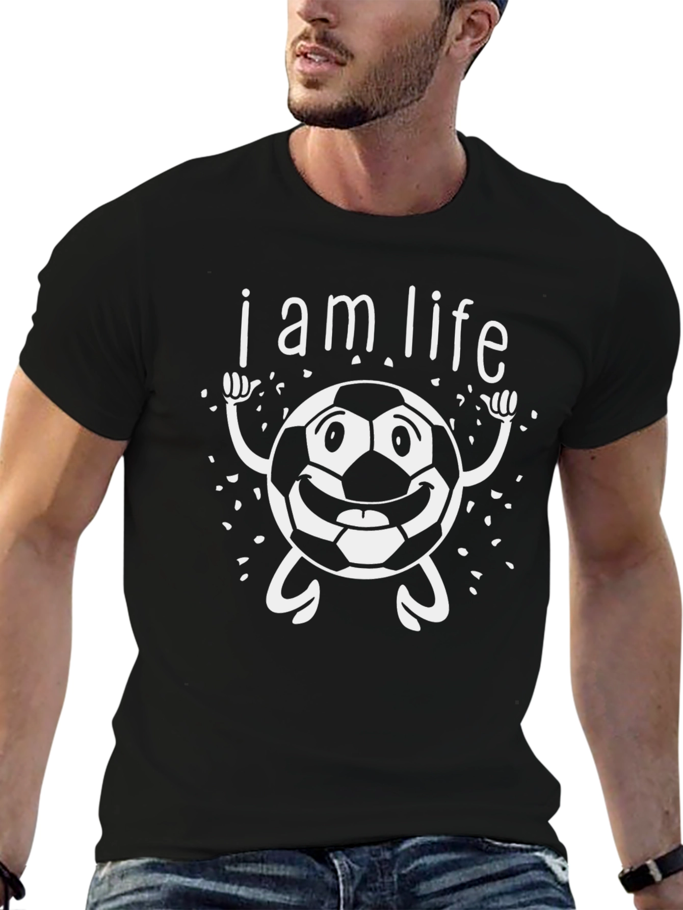 Soccer Ball Graphic T-Shirt - I am Life