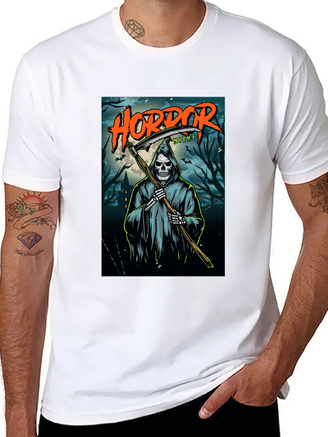Horror Night Grim Reaper Graphic T-Shirt