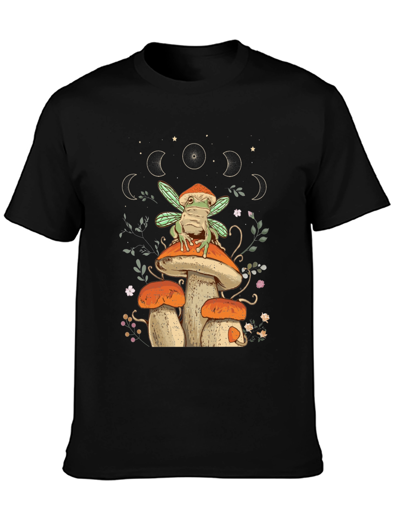 Frog Fairy Mushroom T-Shirt - Whimsical Nature Tee