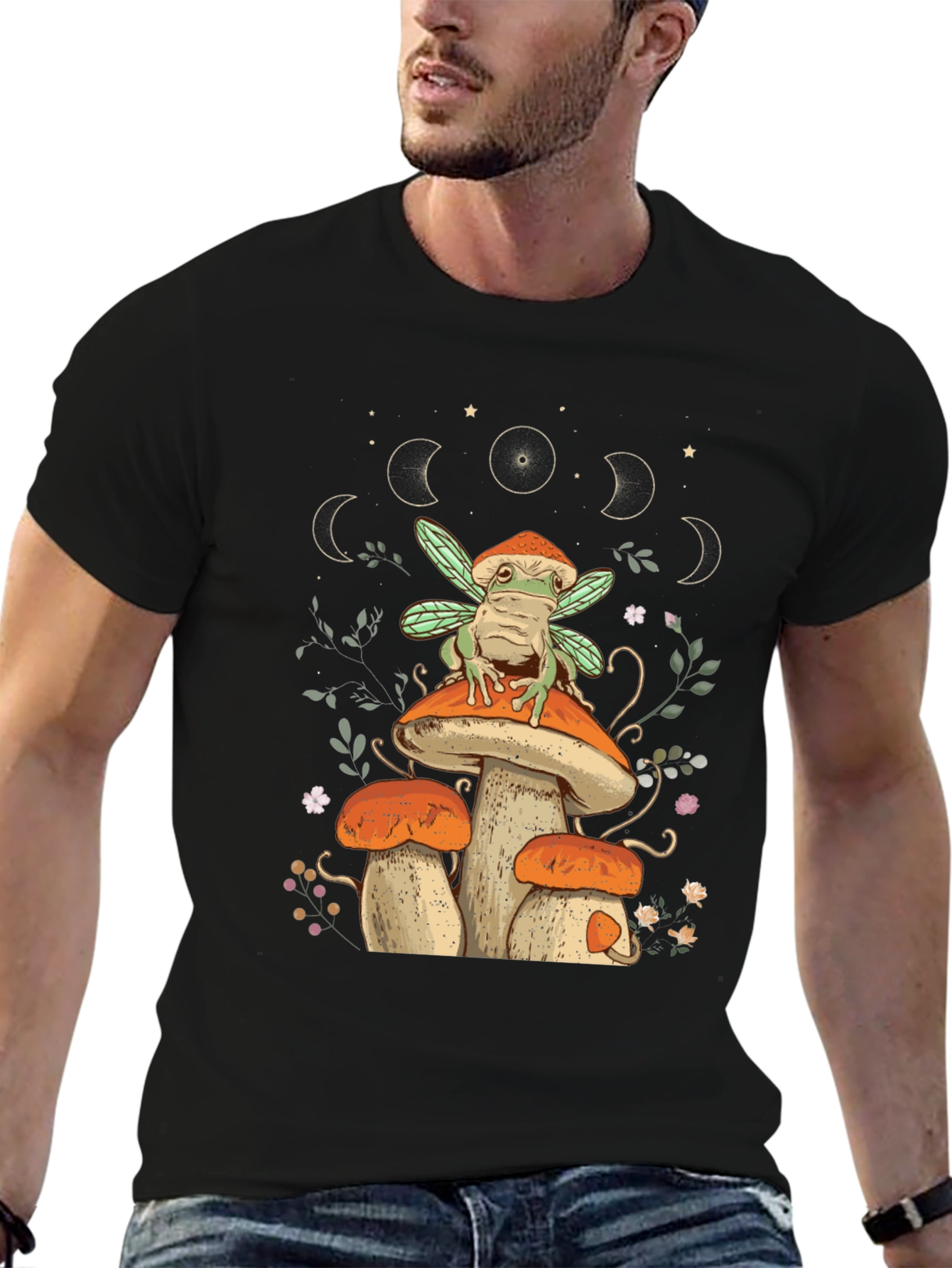 Frog Fairy Mushroom T-Shirt - Whimsical Nature Tee