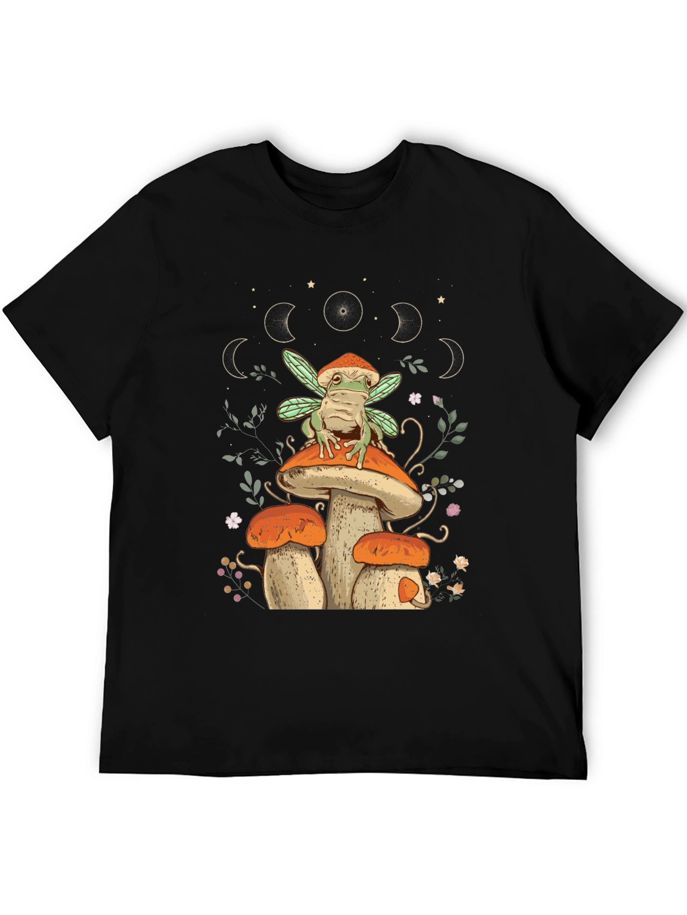 Frog Fairy Mushroom T-Shirt - Whimsical Nature Tee