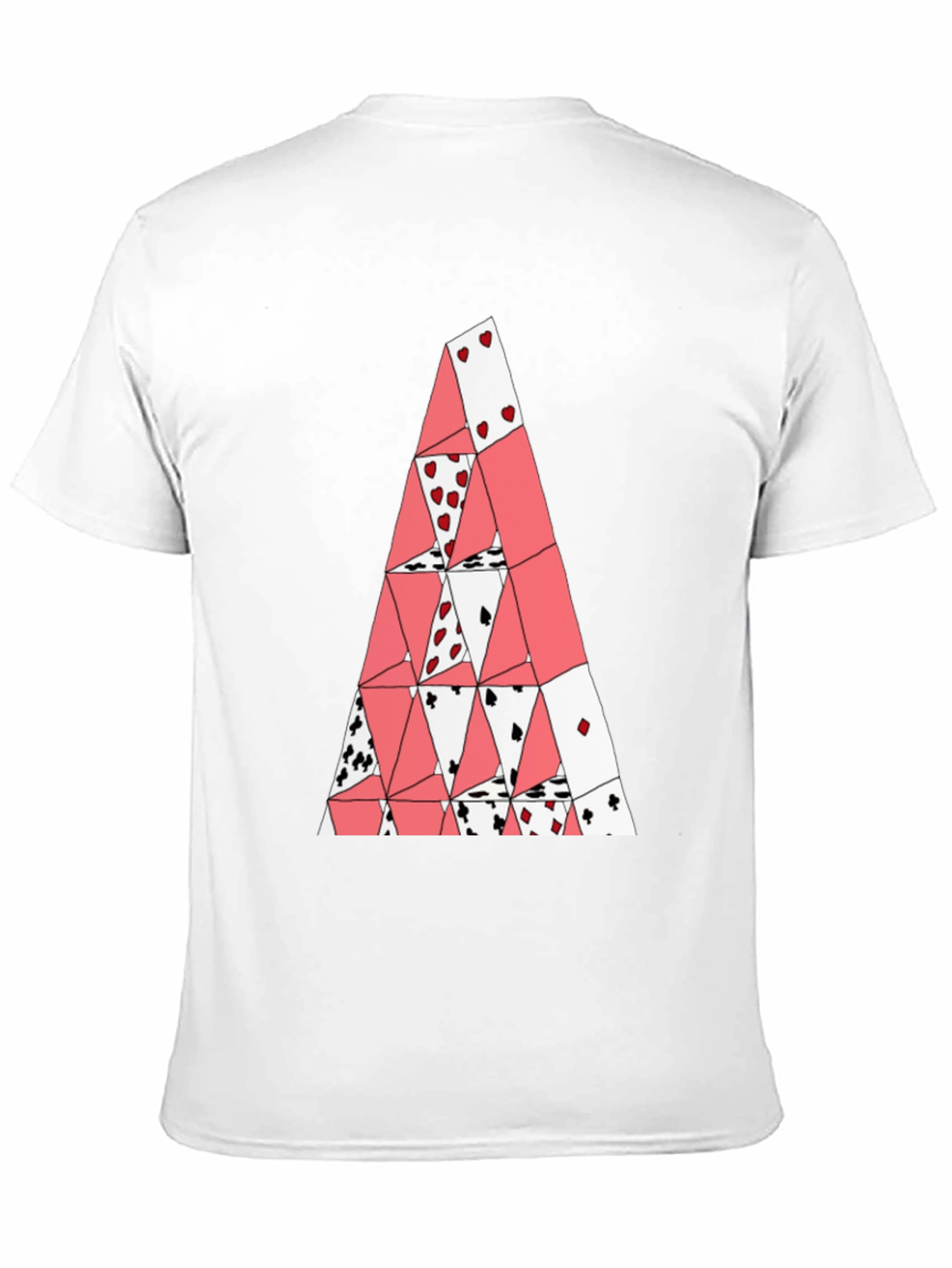 Card House Tee - Graphic Print Black T-Shirt
