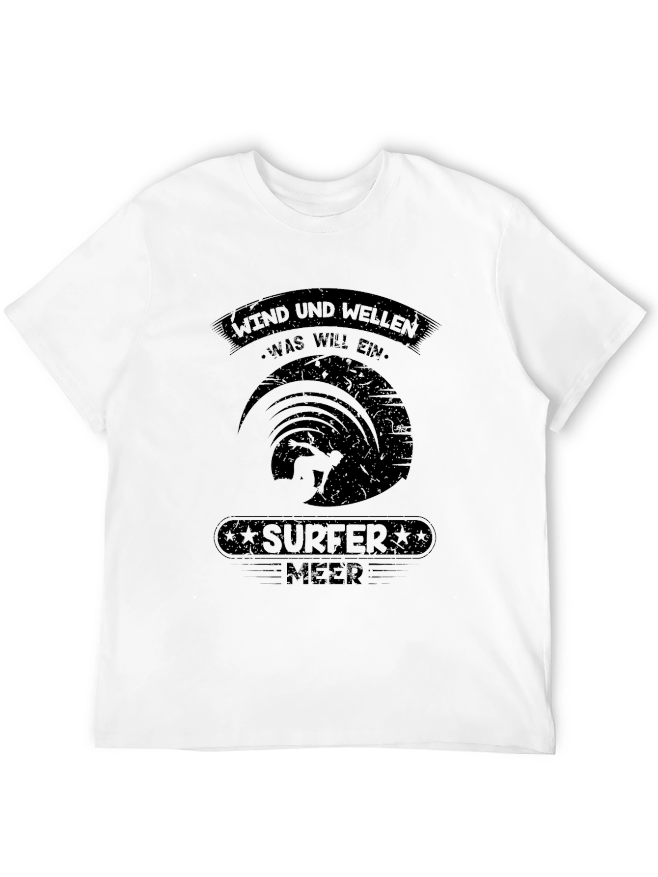 Surfer Meer Graphic T-Shirt - Black Cotton Tee
