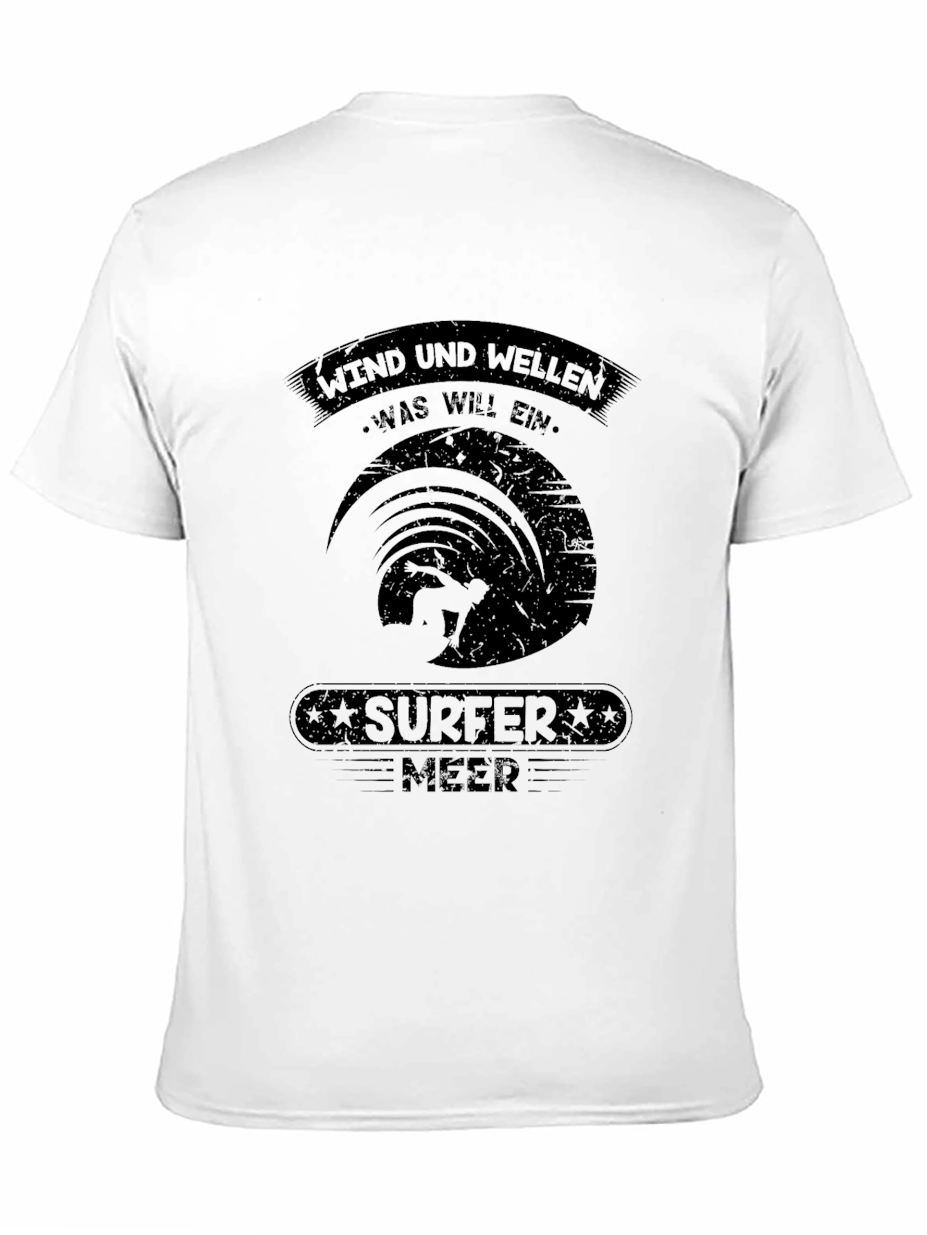 Surfer Meer Graphic T-Shirt - Black Cotton Tee