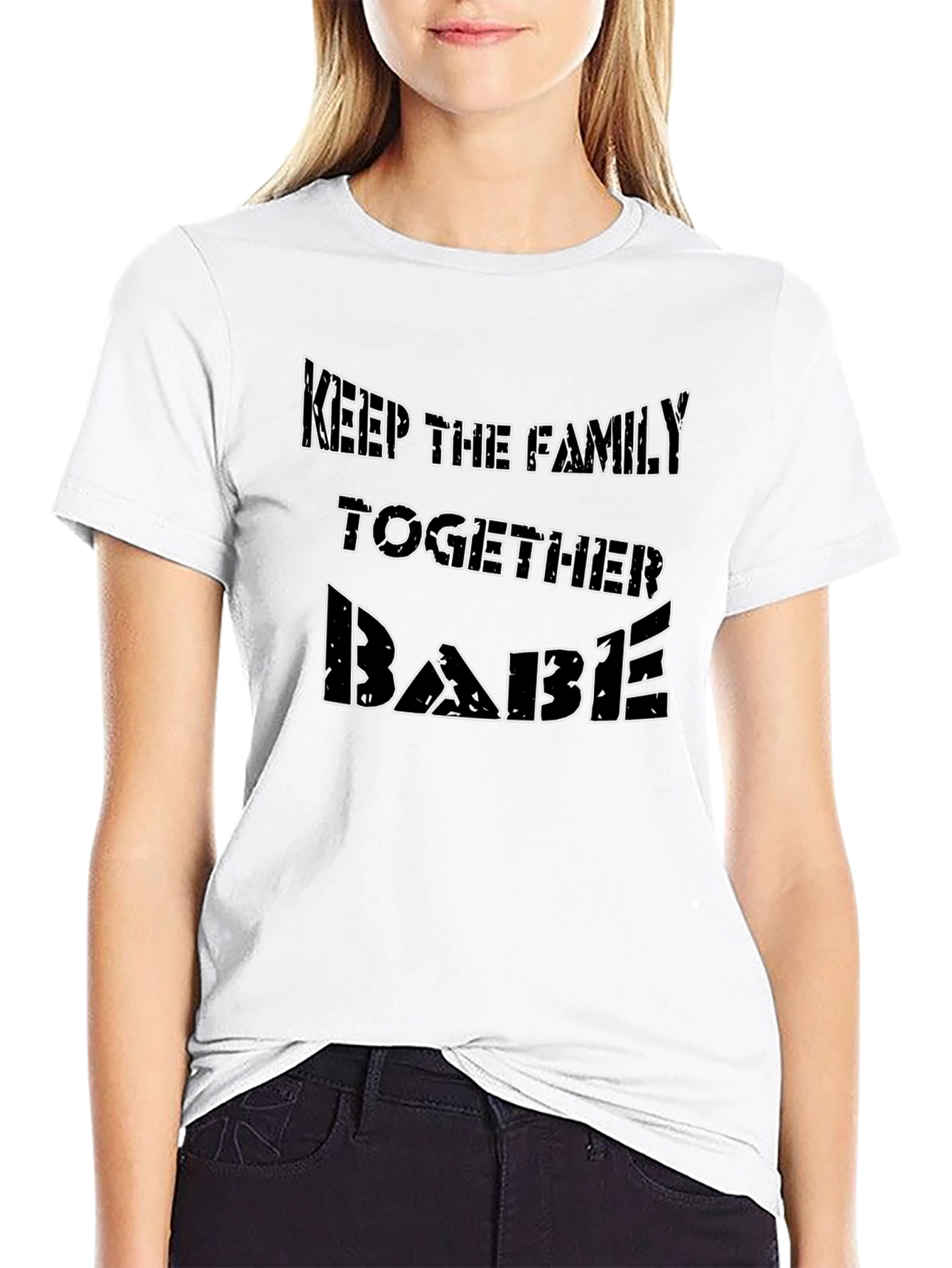 Keep The Family Together Babe Black Tee