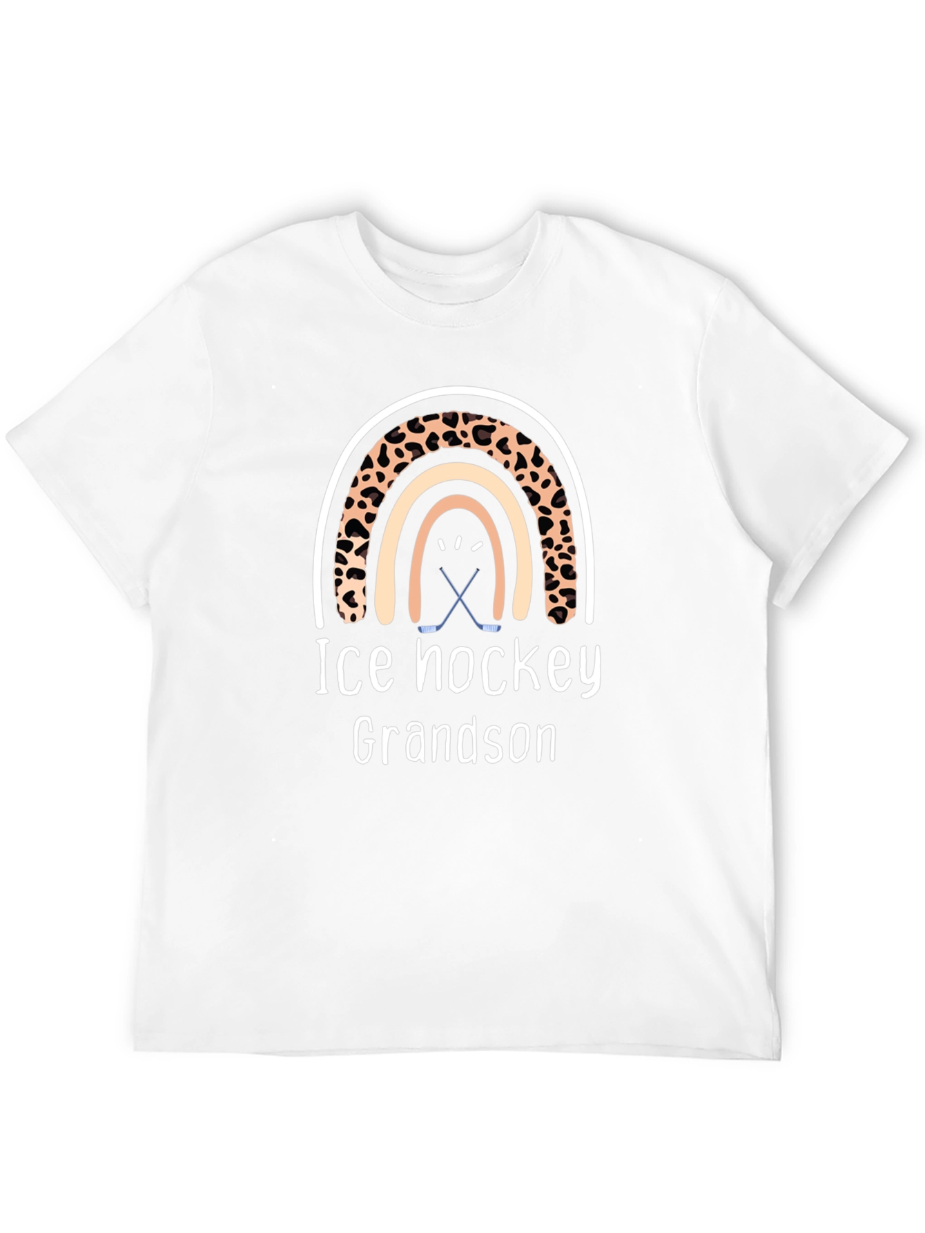 Ice Hockey Grandson Rainbow Graphic Tee
