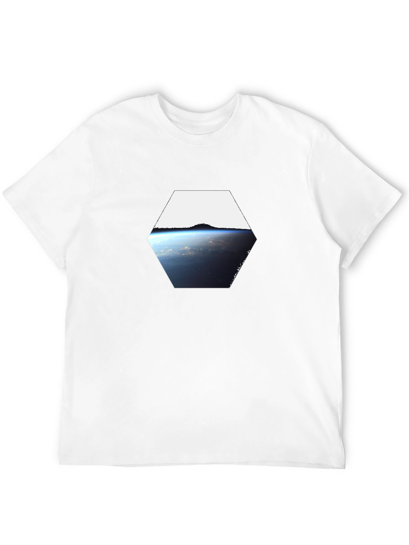 Earth View Hexagon Black T-Shirt