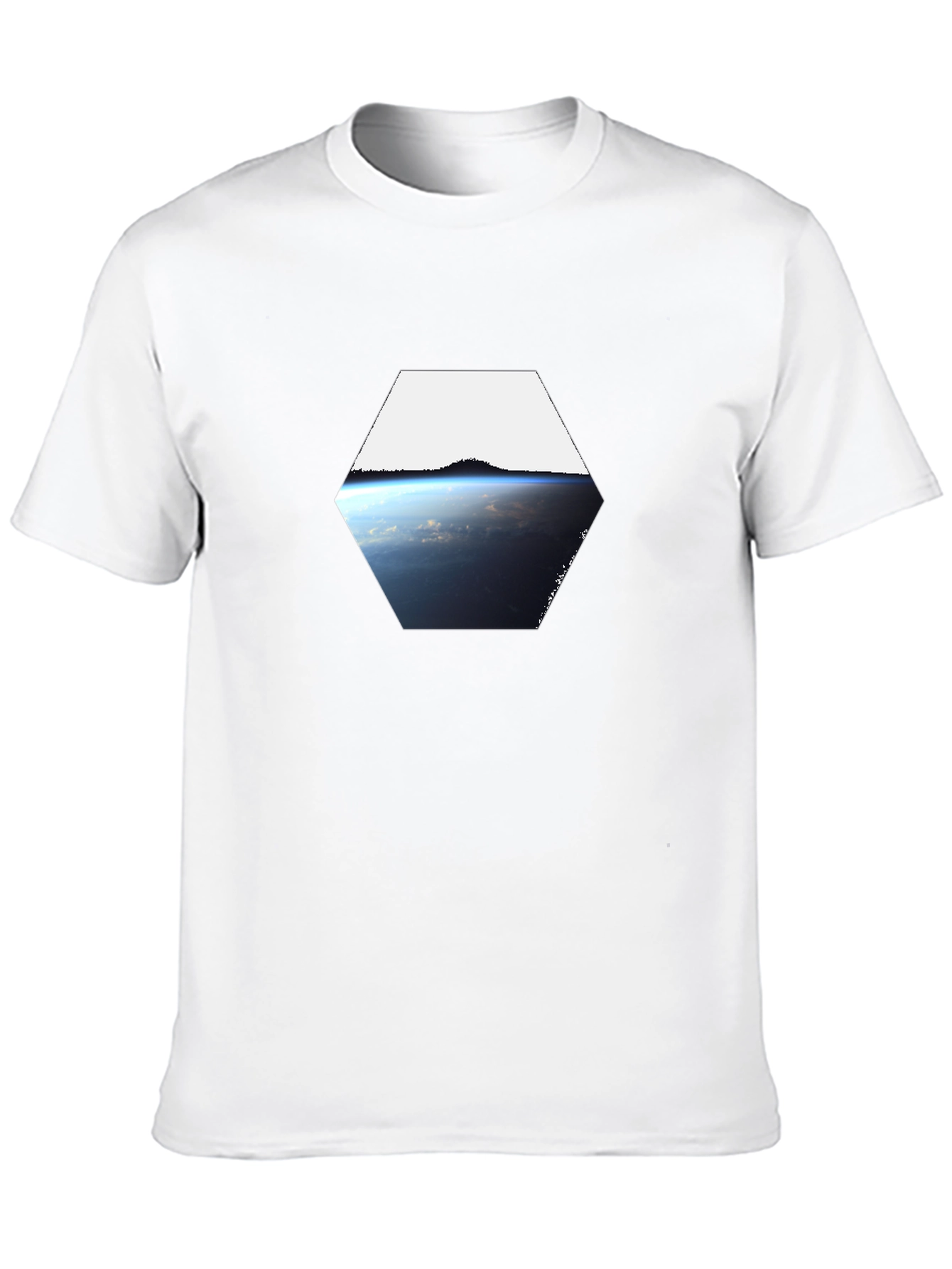 Earth View Hexagon Black T-Shirt