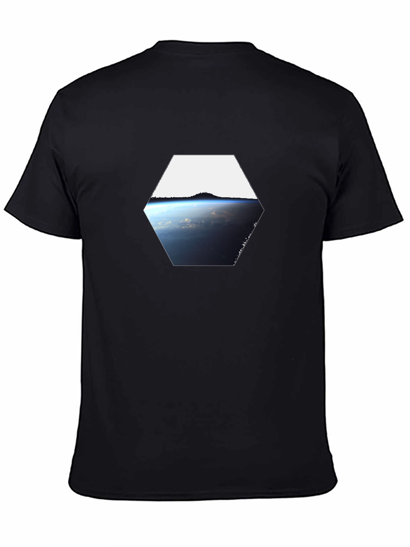 Earth View Hexagon Black T-Shirt