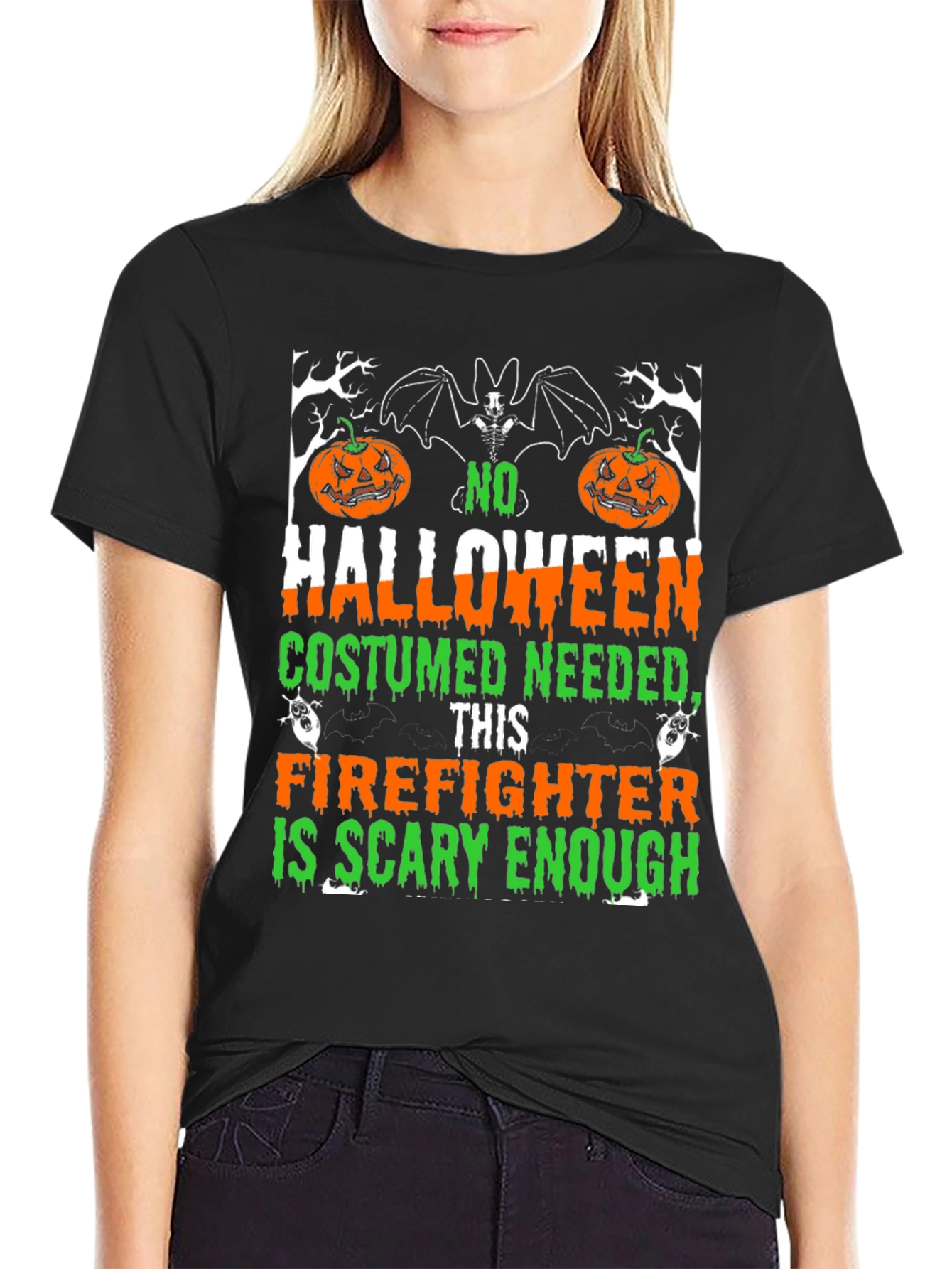 Halloween Firefighter T-Shirt - Scary Enough Costume