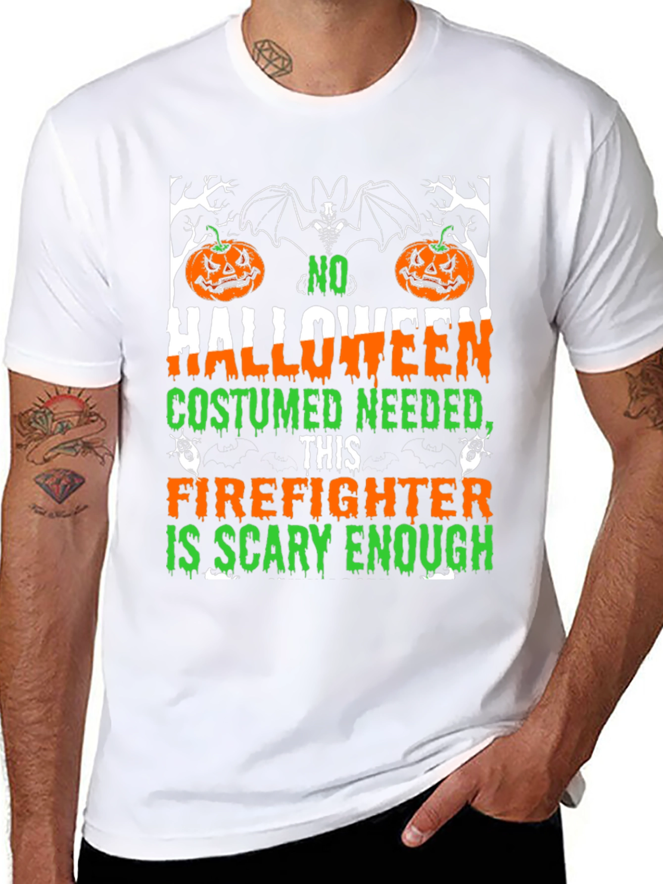 Halloween Firefighter T-Shirt - Scary Enough Costume