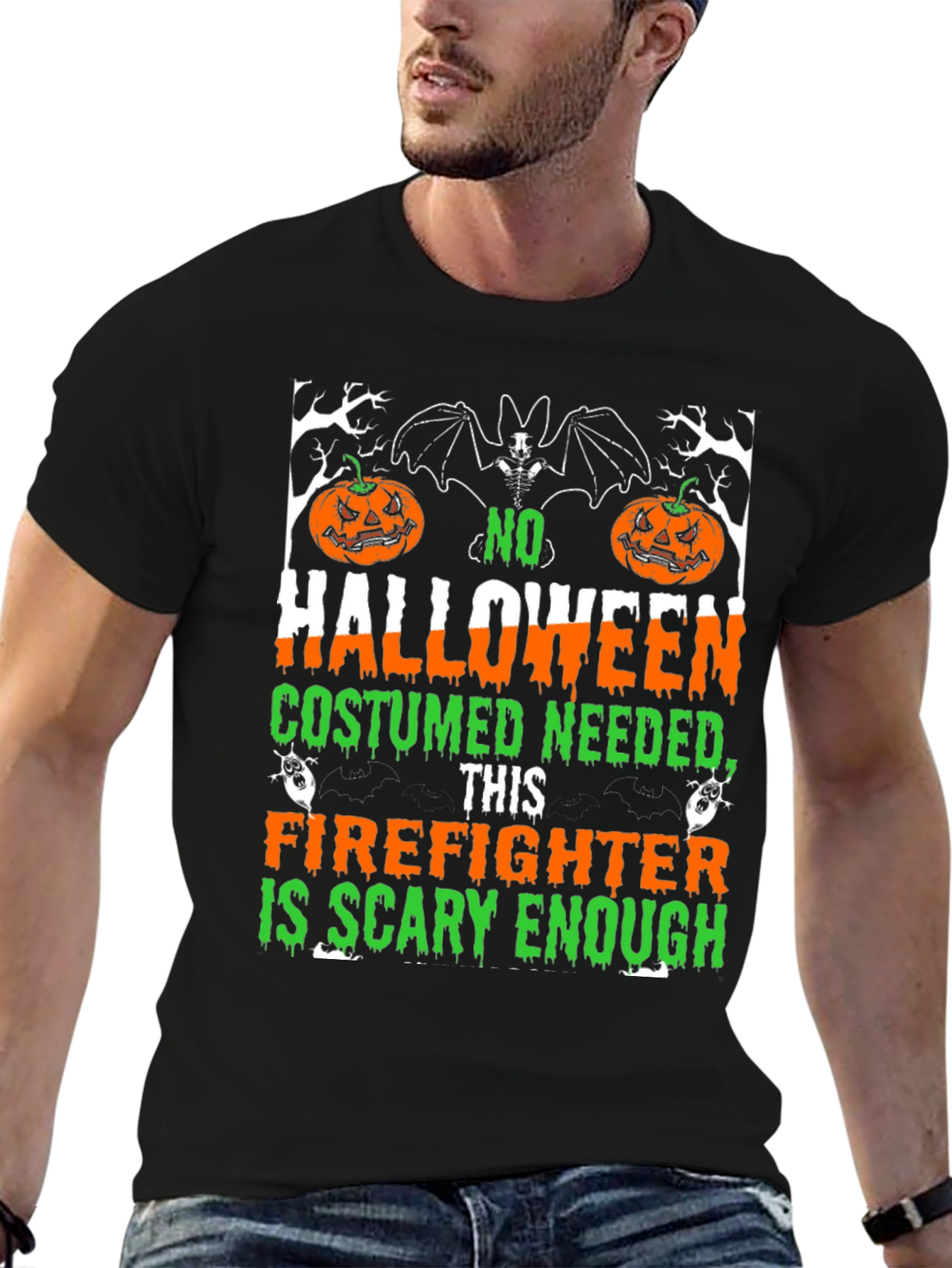 Halloween Firefighter T-Shirt - Scary Enough Costume