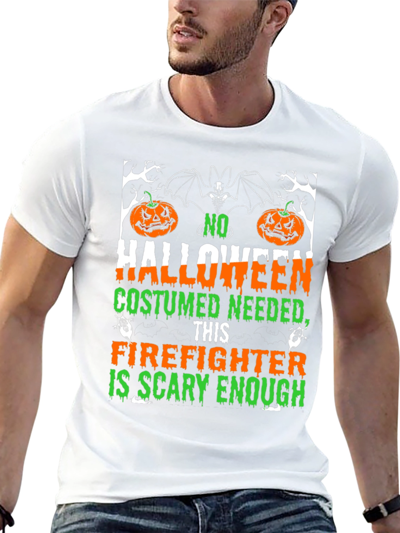 Halloween Firefighter T-Shirt - Scary Enough Costume