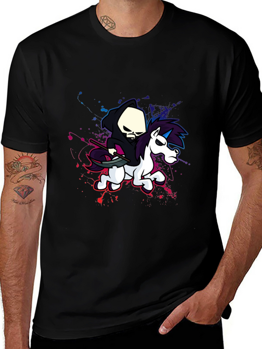 Grim Reaper Unicorn Graphic T-Shirt