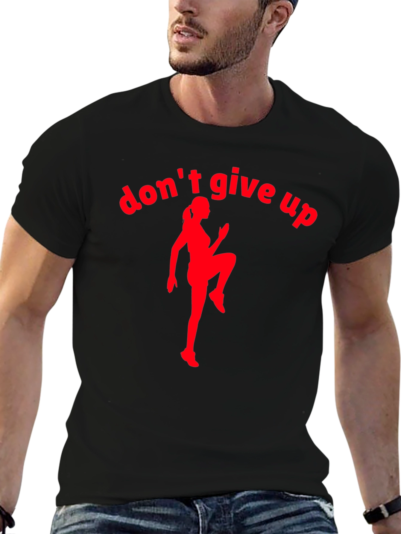 Dont Give Up! Black Graphic Tee