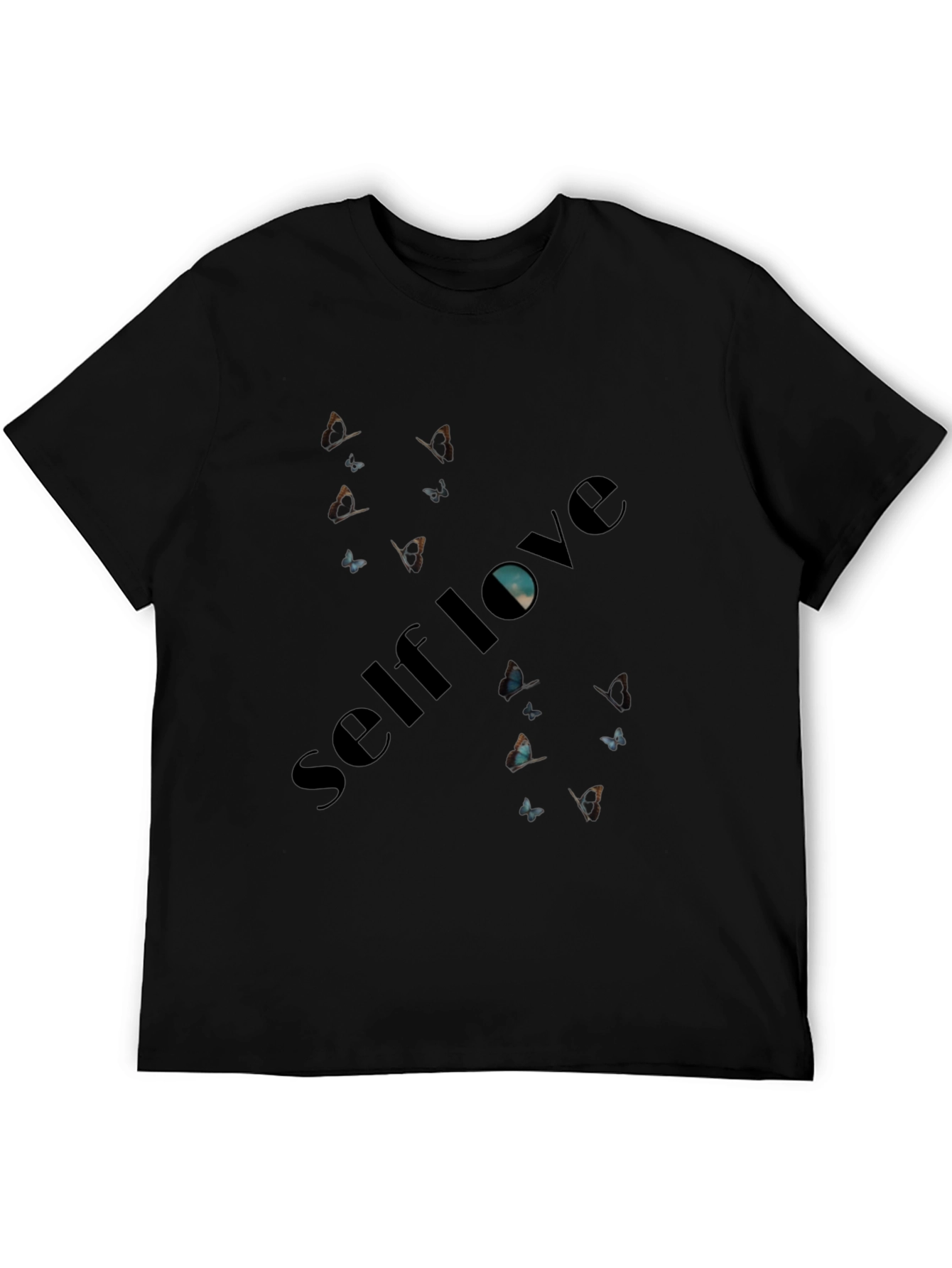 Self Love Butterfly Graphic Black T-Shirt