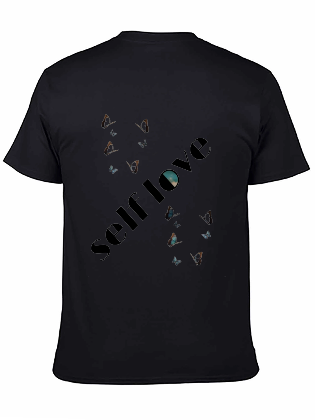 Self Love Butterfly Graphic Black T-Shirt