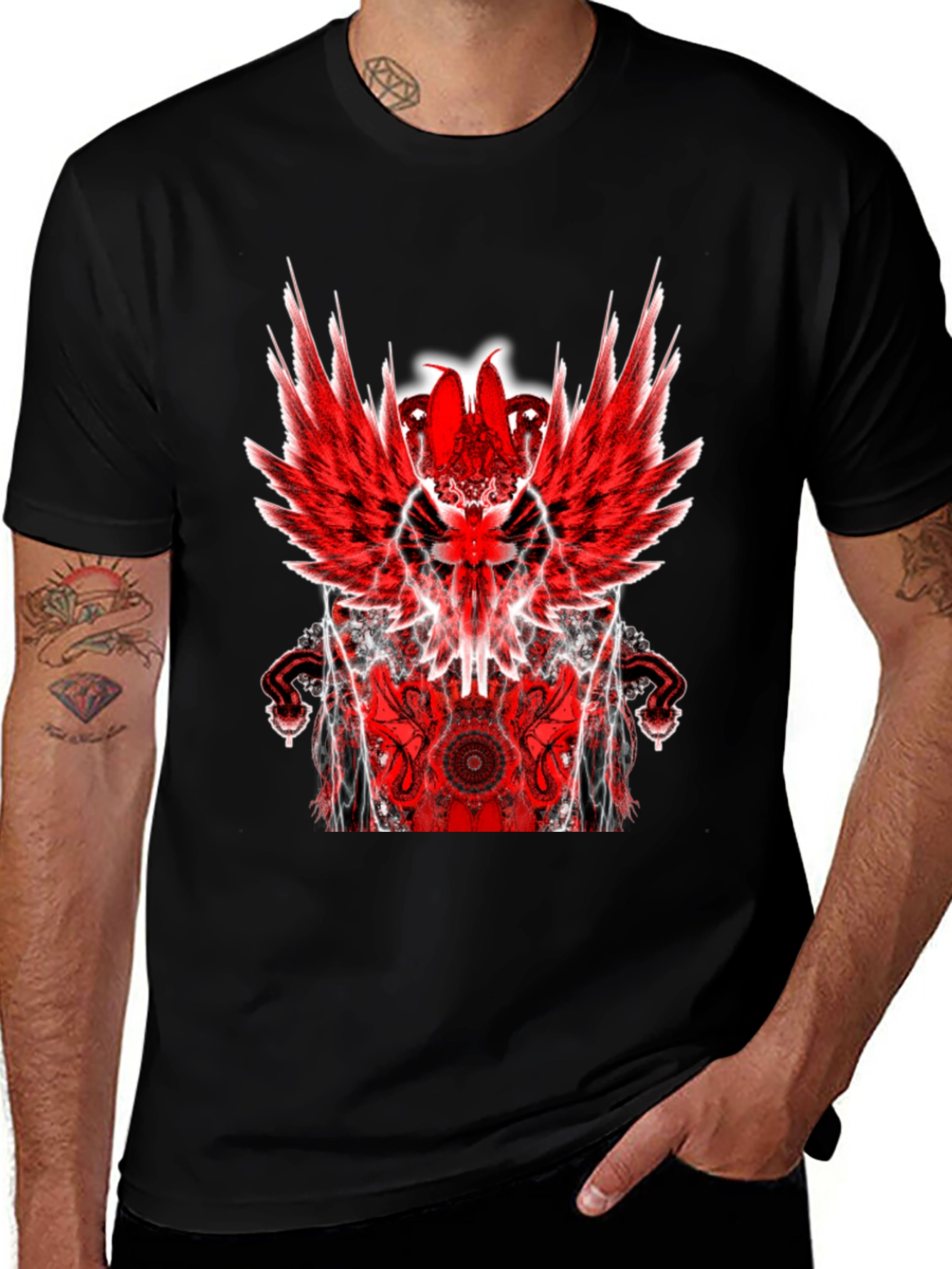 Winged Graphic Print T-Shirt