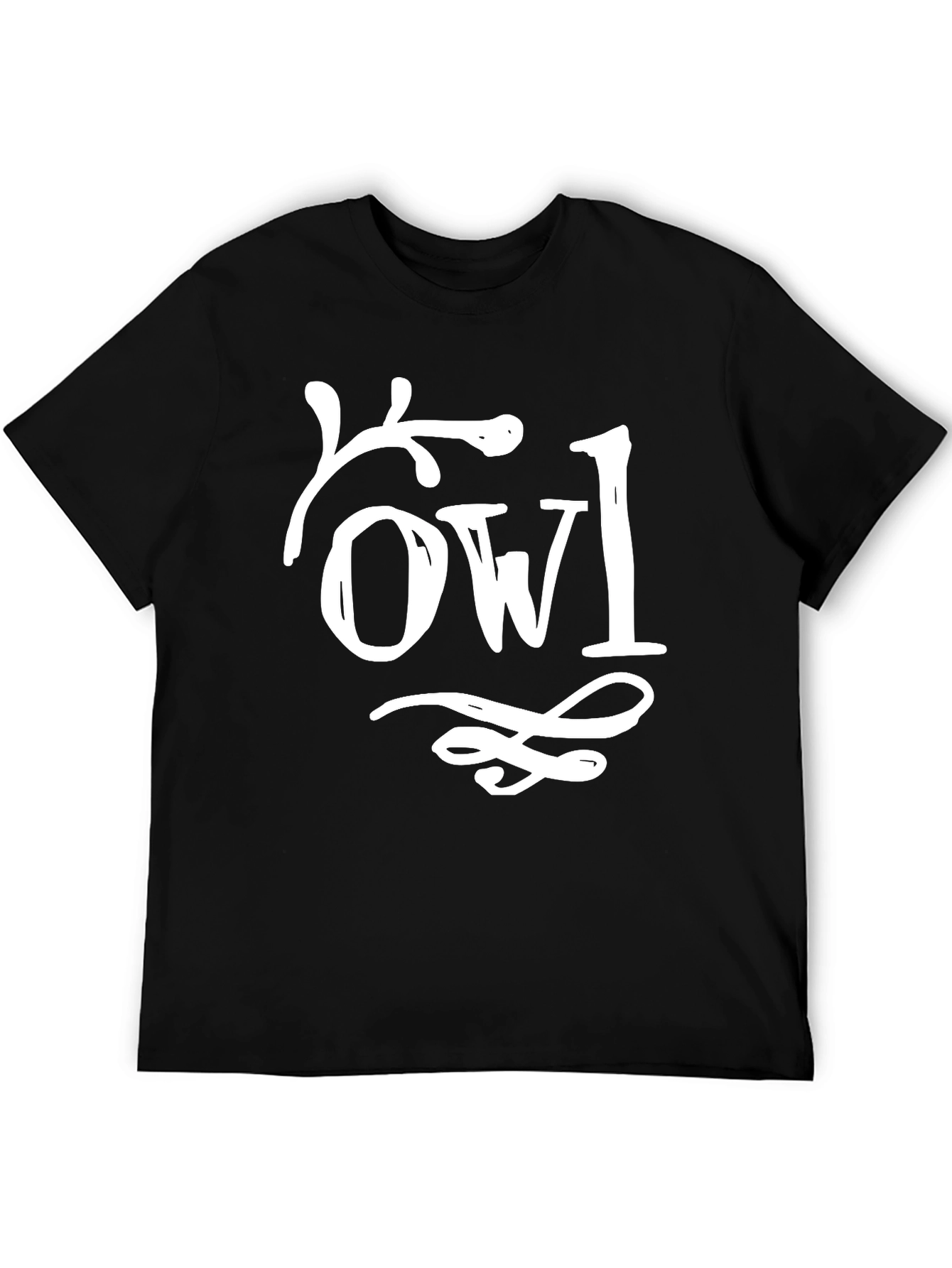 Unique Owl Graphic Black Cotton T-Shirt