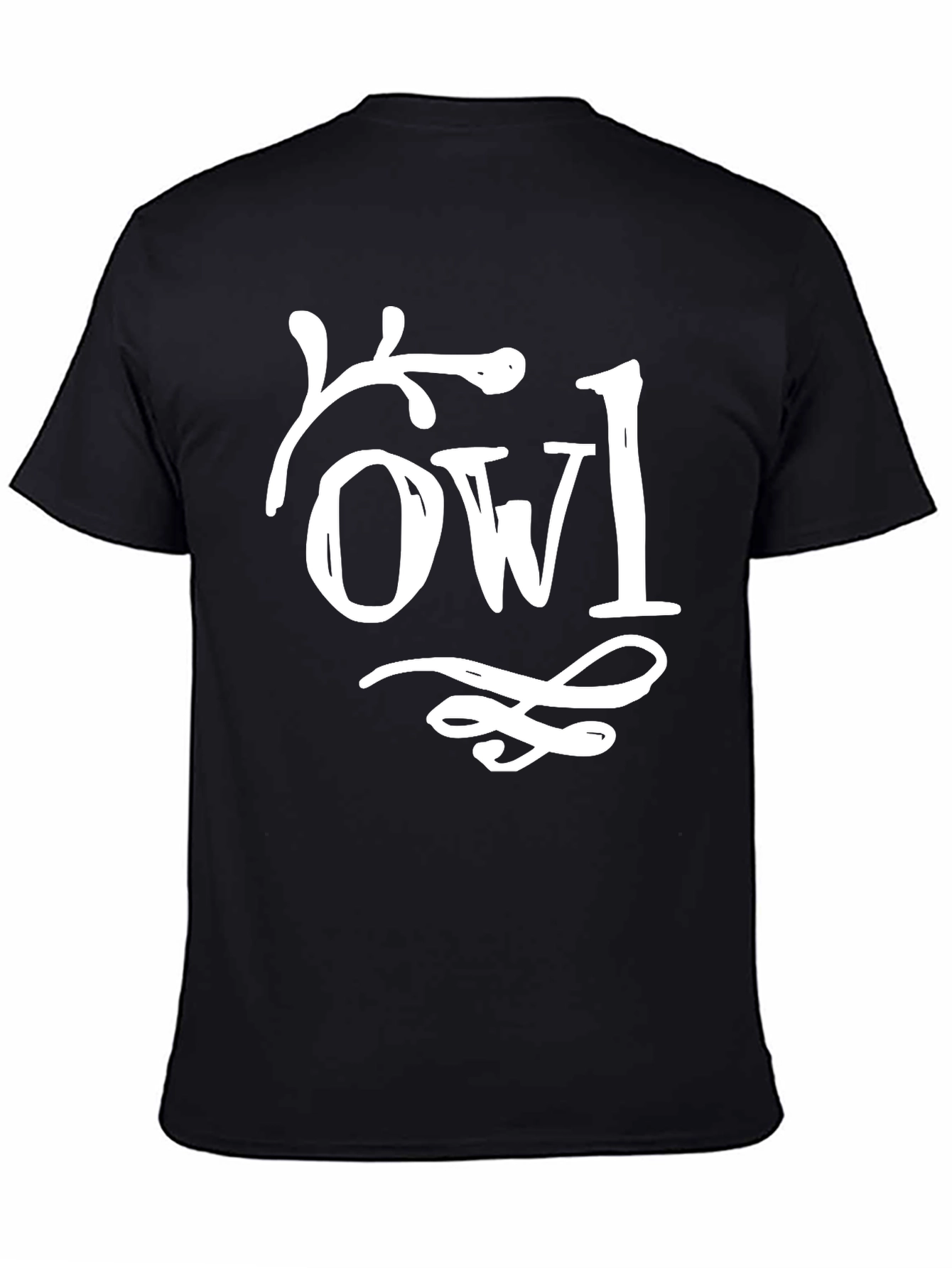 Unique Owl Graphic Black Cotton T-Shirt
