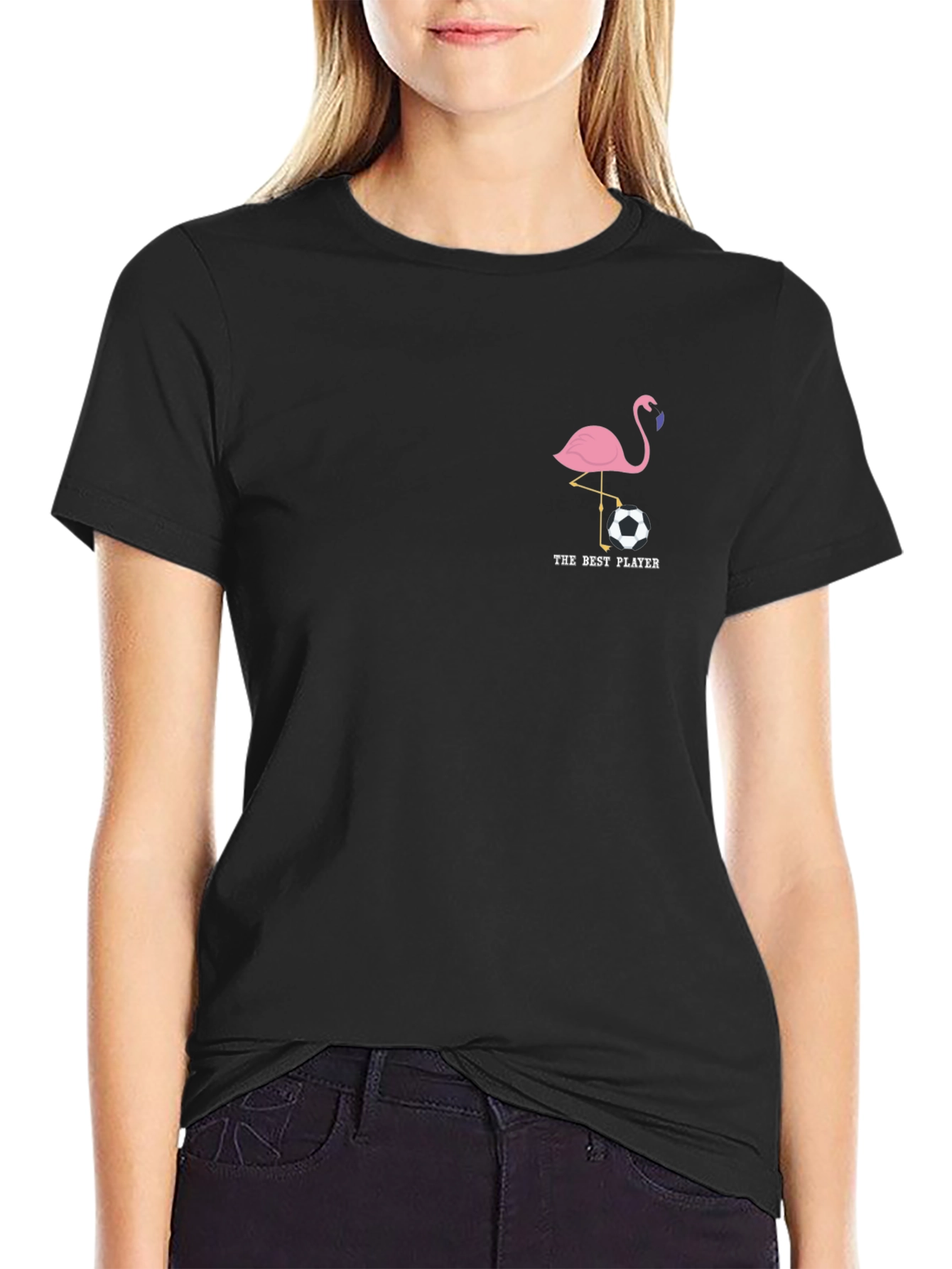Flamingo Soccer Player Graphic Tee