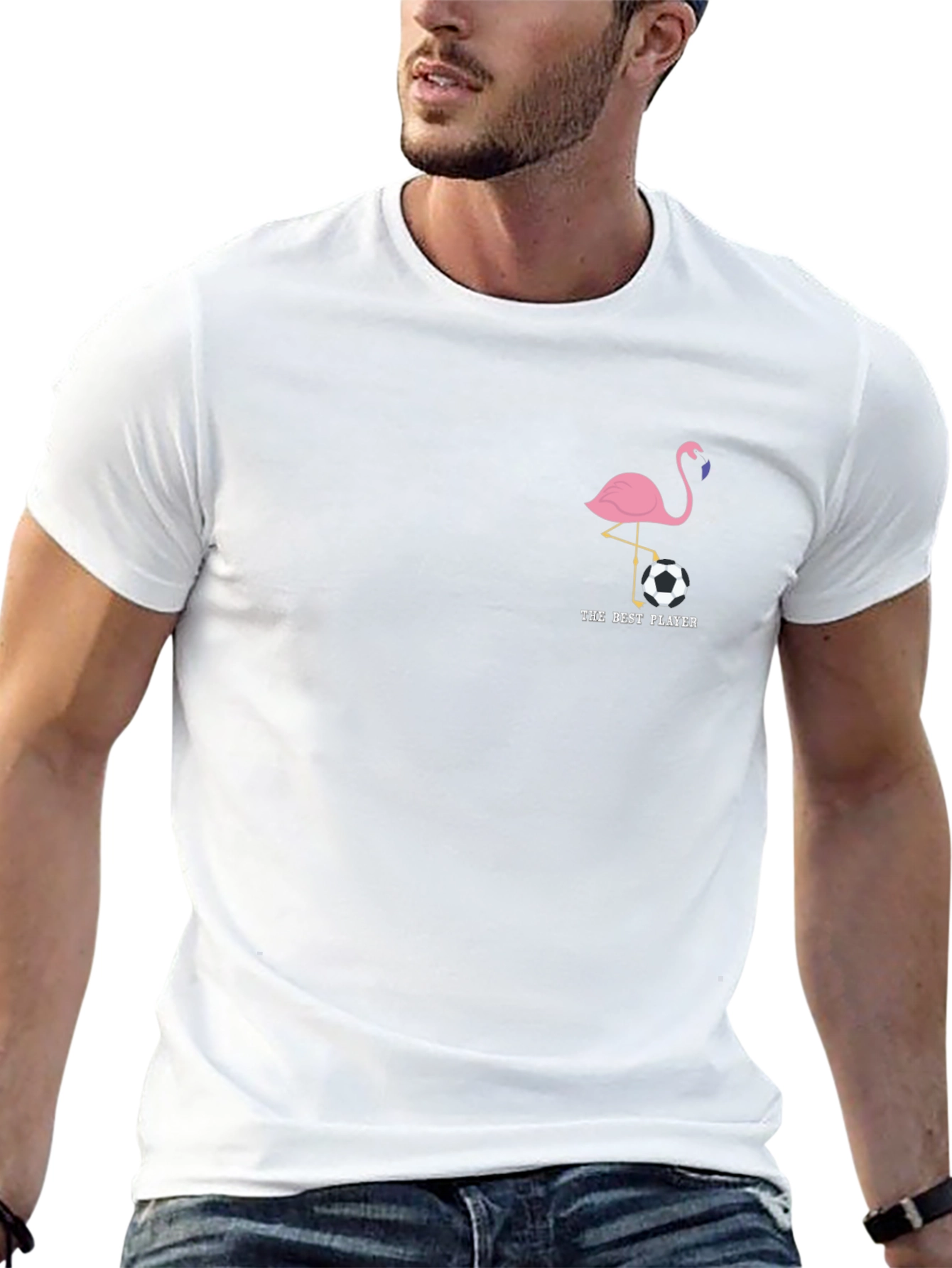 Flamingo Soccer Player Graphic Tee